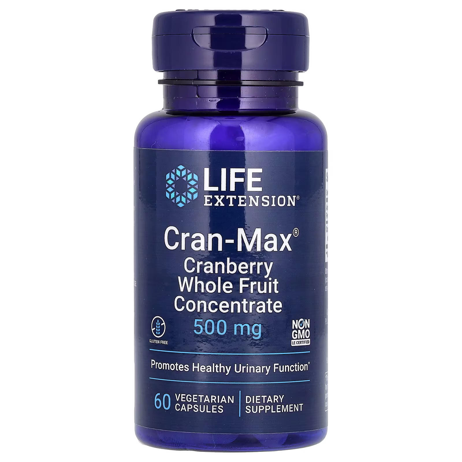 Cran-Max Concentrado de Arándano Rojo 500 mg — 60 cápsulas vegetales — Life Extension