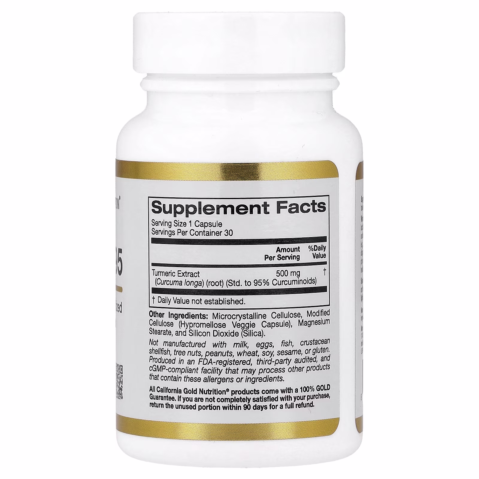 Curcumina 95, 30 cápsulas vegetales (500 mg por cápsula), California Gold Nutrition