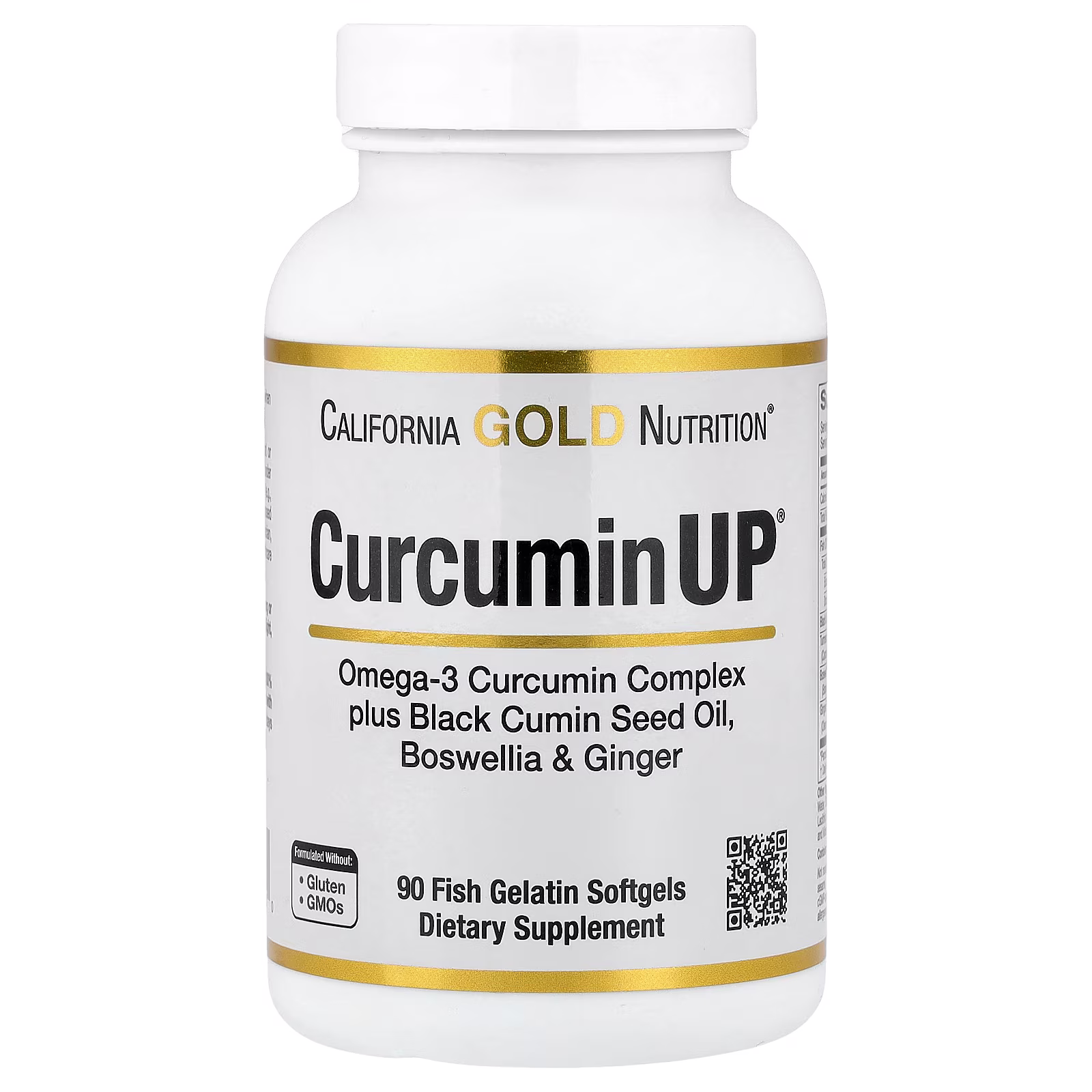 CurcuminUP™ with Omega-3 Curcumin Complex, aceite de semilla de comino negro, Boswellia y jengibre, 30 cápsulas blandas de gelatina de pescado, California Gold Nutrition