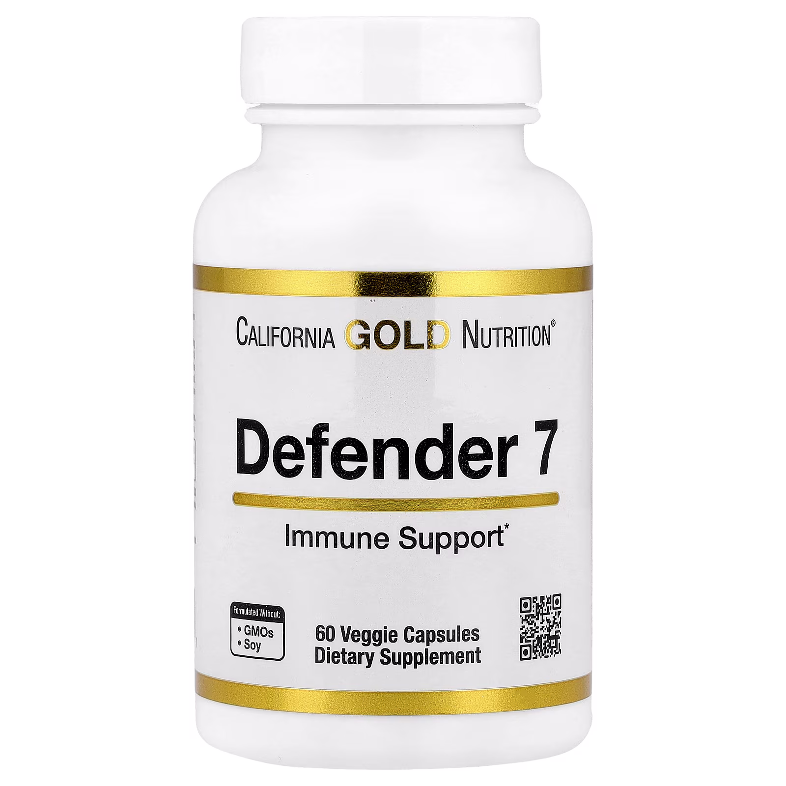 Protector 7 con vitaminas A, C, D3 y B6, zinc, selenio y beta-glucano, 60 cápsulas vegetales, California Gold Nutrition
