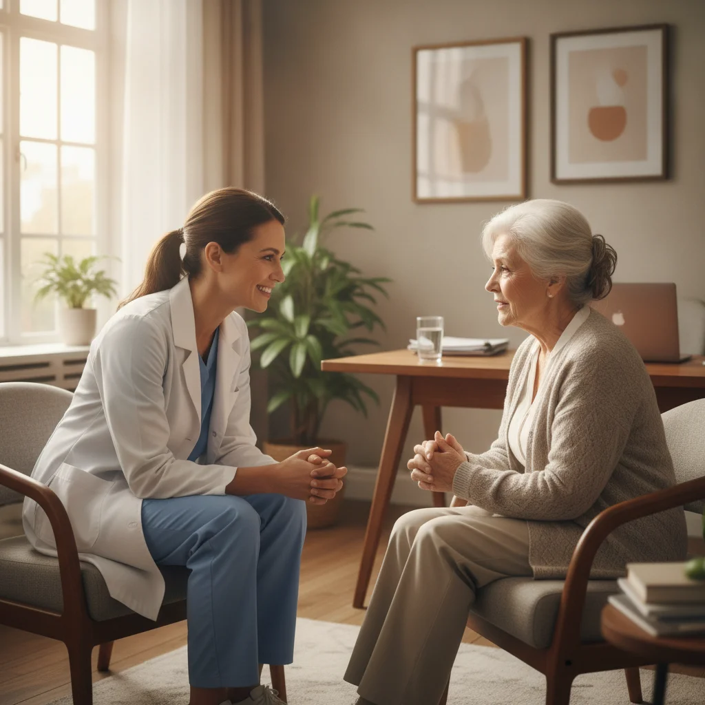Nutricionista conversando con una paciente en consulta