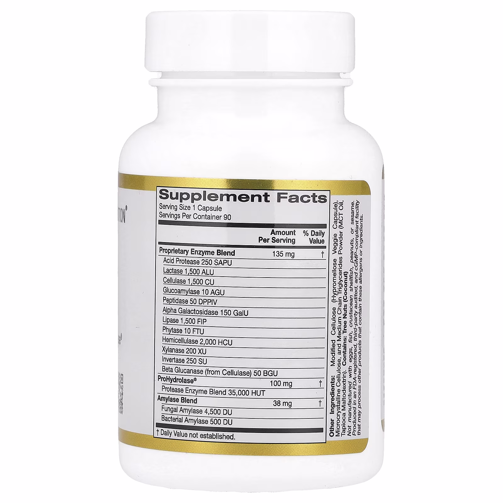 Suplemento de enzimas digestivas con mezcla de enzimas de propiedad exclusiva y mezcla de ProHydrolase® y amilasa, 90 cápsulas vegetales, California Gold Nutrition