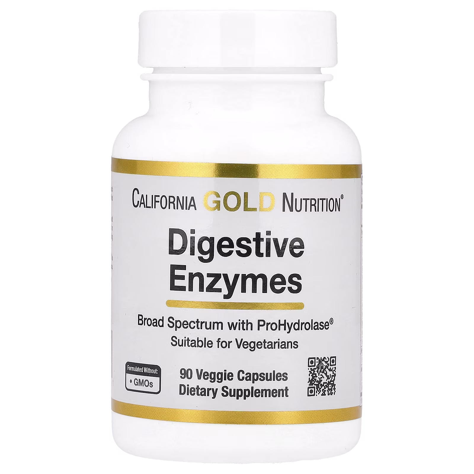 Suplemento de enzimas digestivas con mezcla de enzimas de propiedad exclusiva y mezcla de ProHydrolase® y amilasa, 90 cápsulas vegetales, California Gold Nutrition