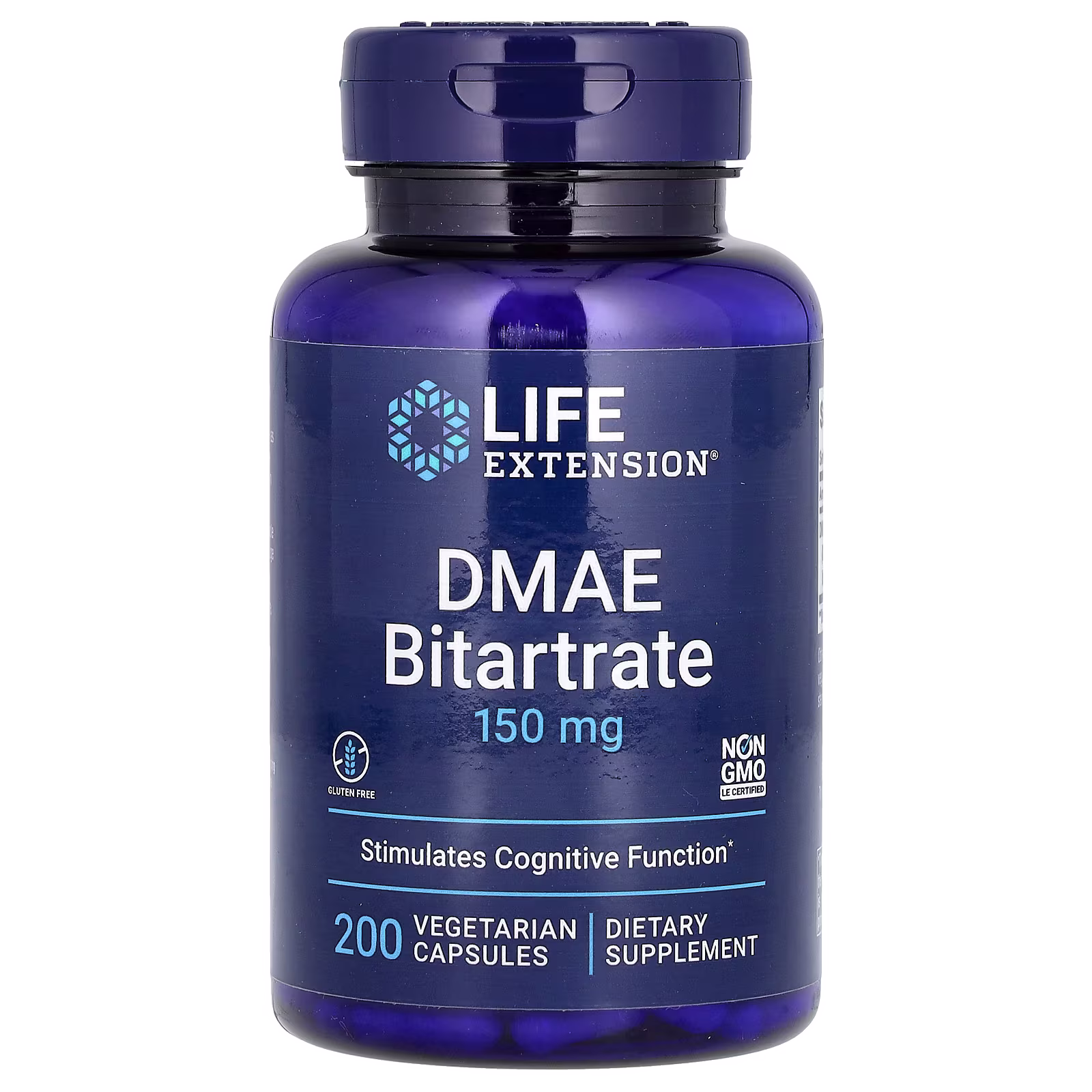 DMAE Bitartrato, 150 mg, 200 cápsulas vegetales, Life Extension