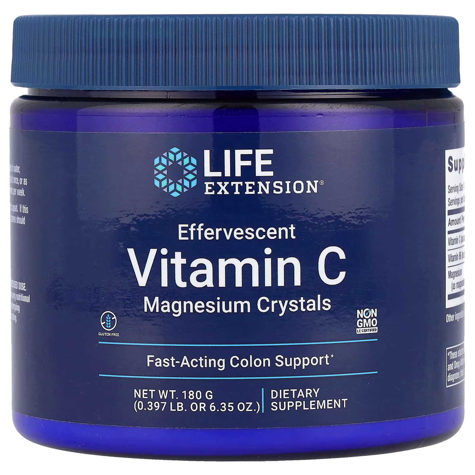 Vitamina C Efervescente con Cristales de Magnesio, 180 g (6,35 oz) - Life Extension
