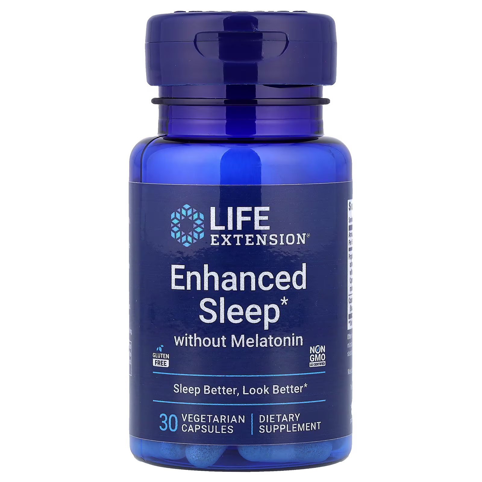 Enhanced Sleep without Melatonin Sensoril + Lactium — 30 cápsulas — Life Extension