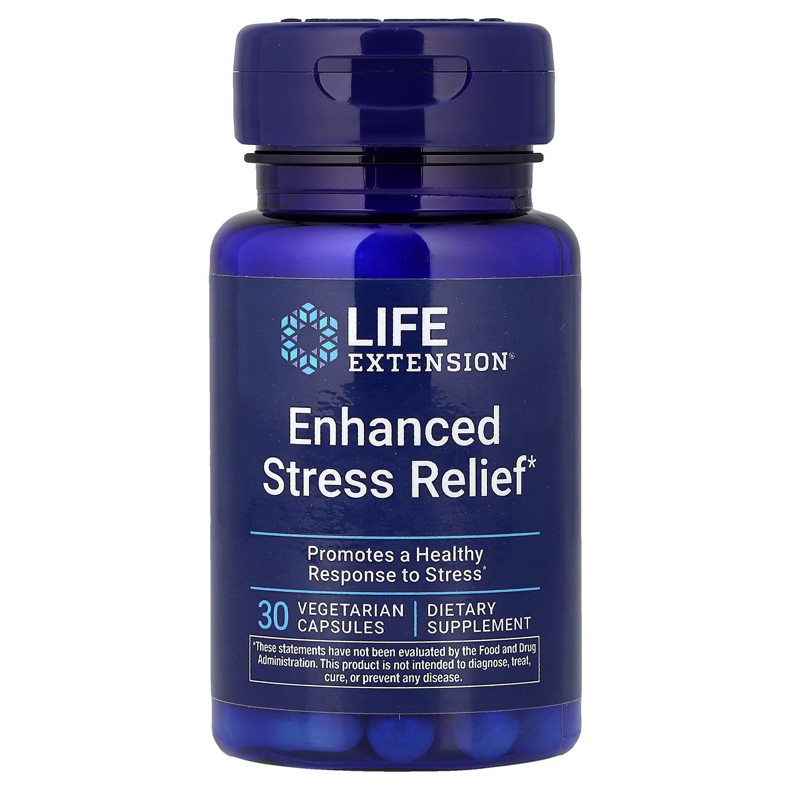 Enhanced Stress Relief Toronjil + AlphaWave L-Teanina — 30 cápsulas — Life Extension