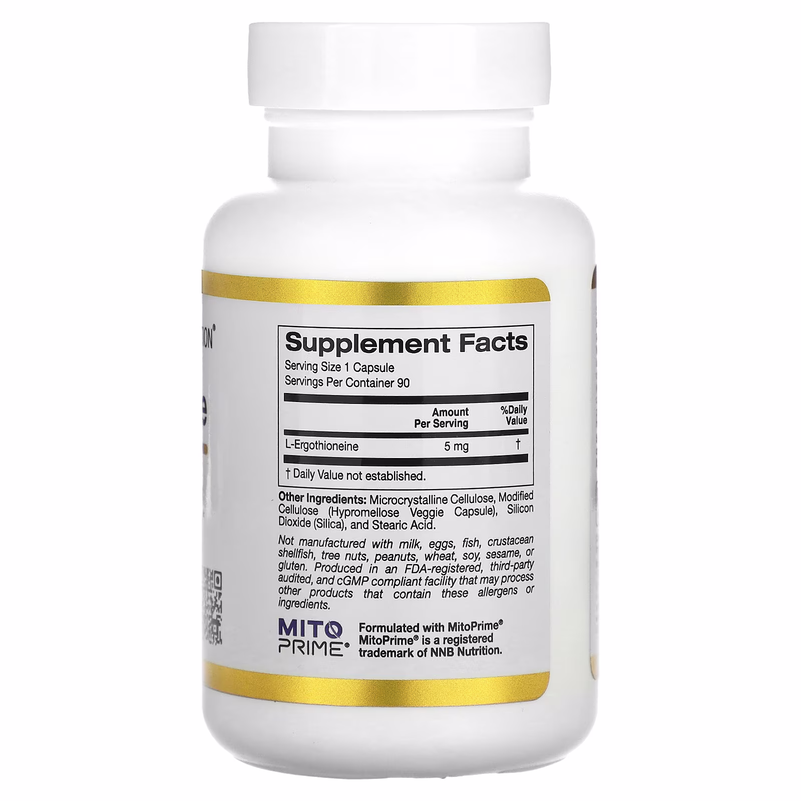 Ergotioneína, 5 mg, 90 cápsulas vegetales, California Gold Nutrition