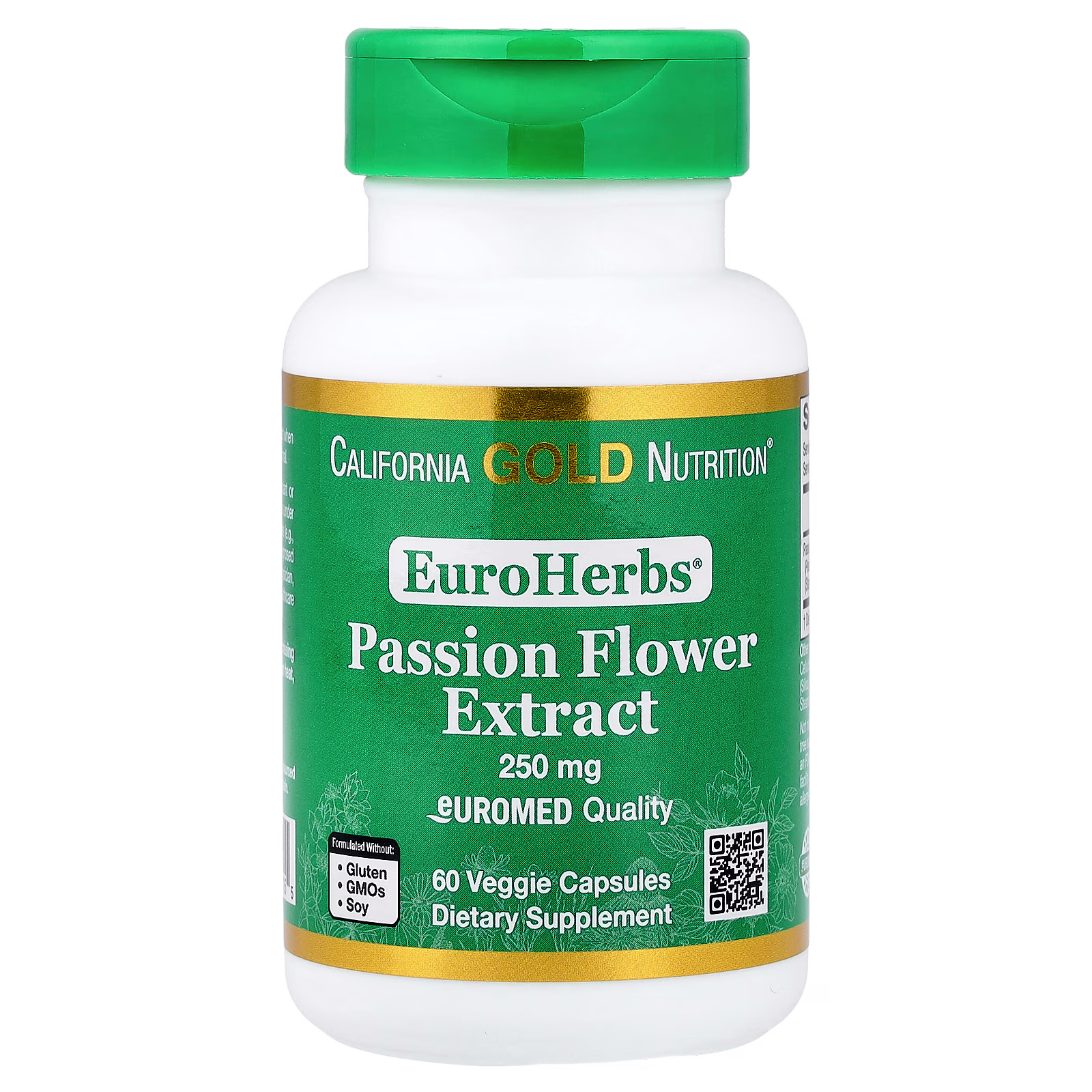 EuroHerbs®, Extracto de flor de la pasión, Calidad Euromed, 250 mg, 60 cápsulas vegetales, California Gold Nutrition