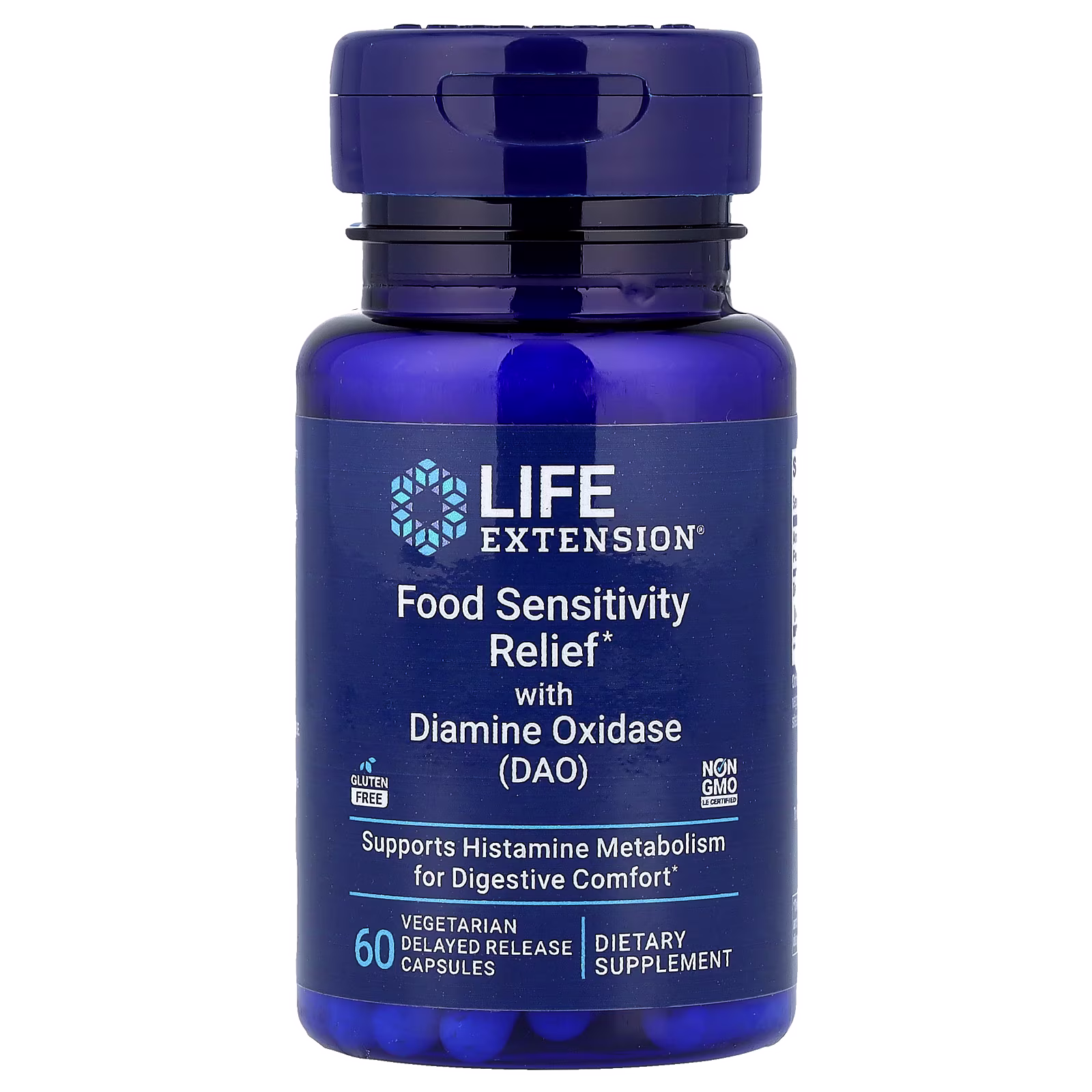 Food Sensitivity Relief con DAO Diamino Oxidasa — 60 cápsulas — Life Extension