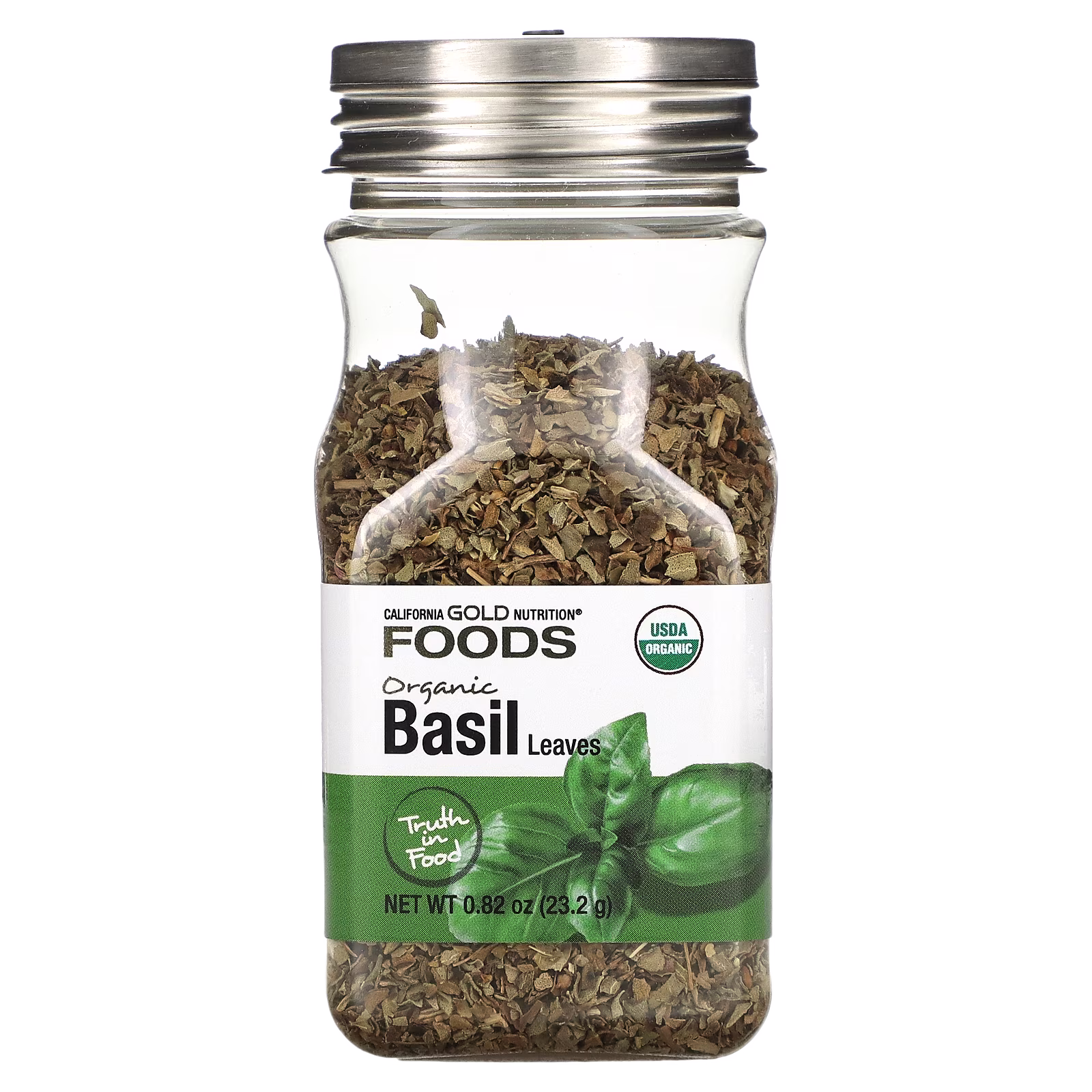FOODS, Hojas de albahaca orgánica, 23,2 g (0,82 oz), California Gold Nutrition