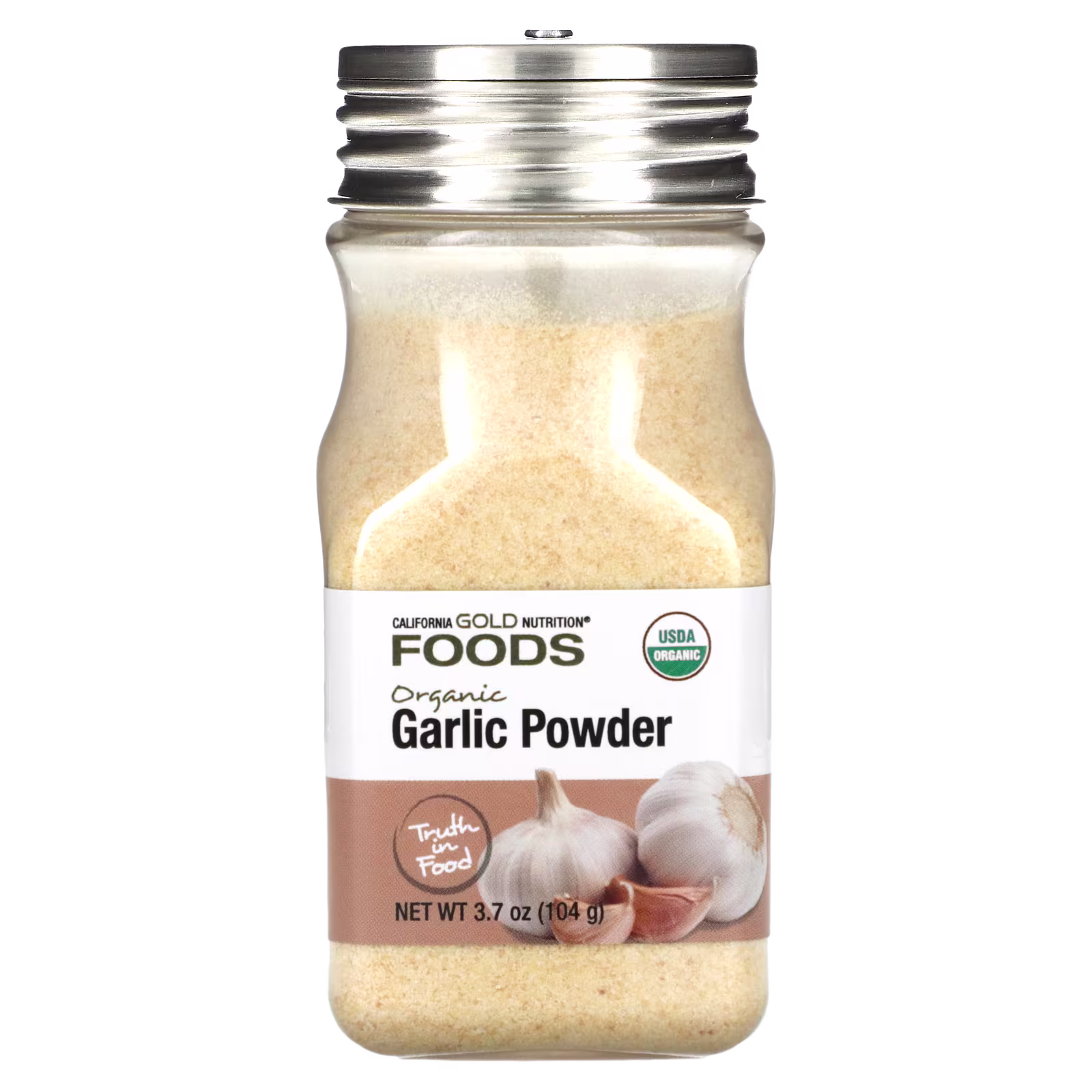 Foods, Ajo orgánico en polvo, 104 g (3,7 oz), California Gold Nutrition