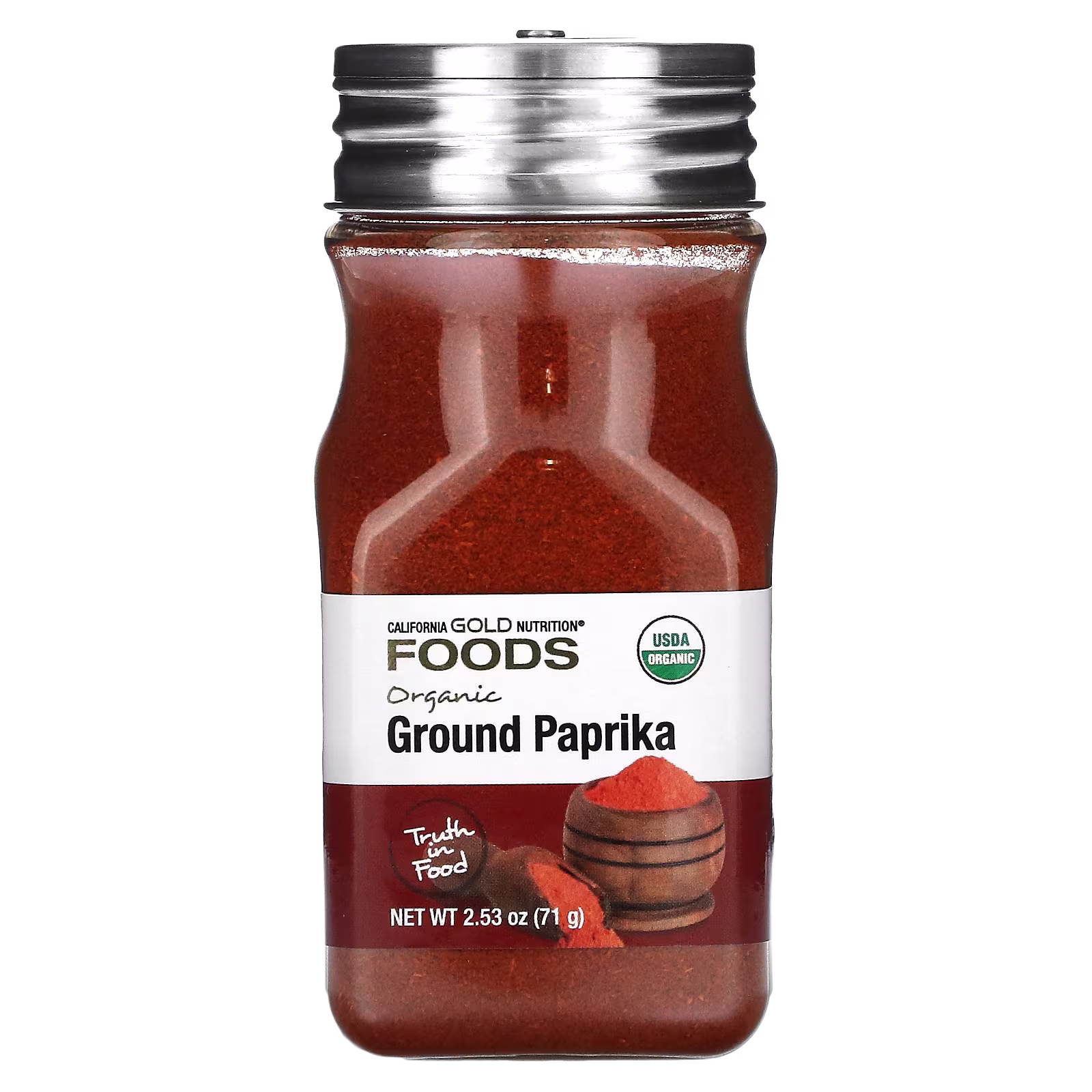 Foods, Páprika orgánica, Molida, 71 g (2,53 oz), California Gold Nutrition