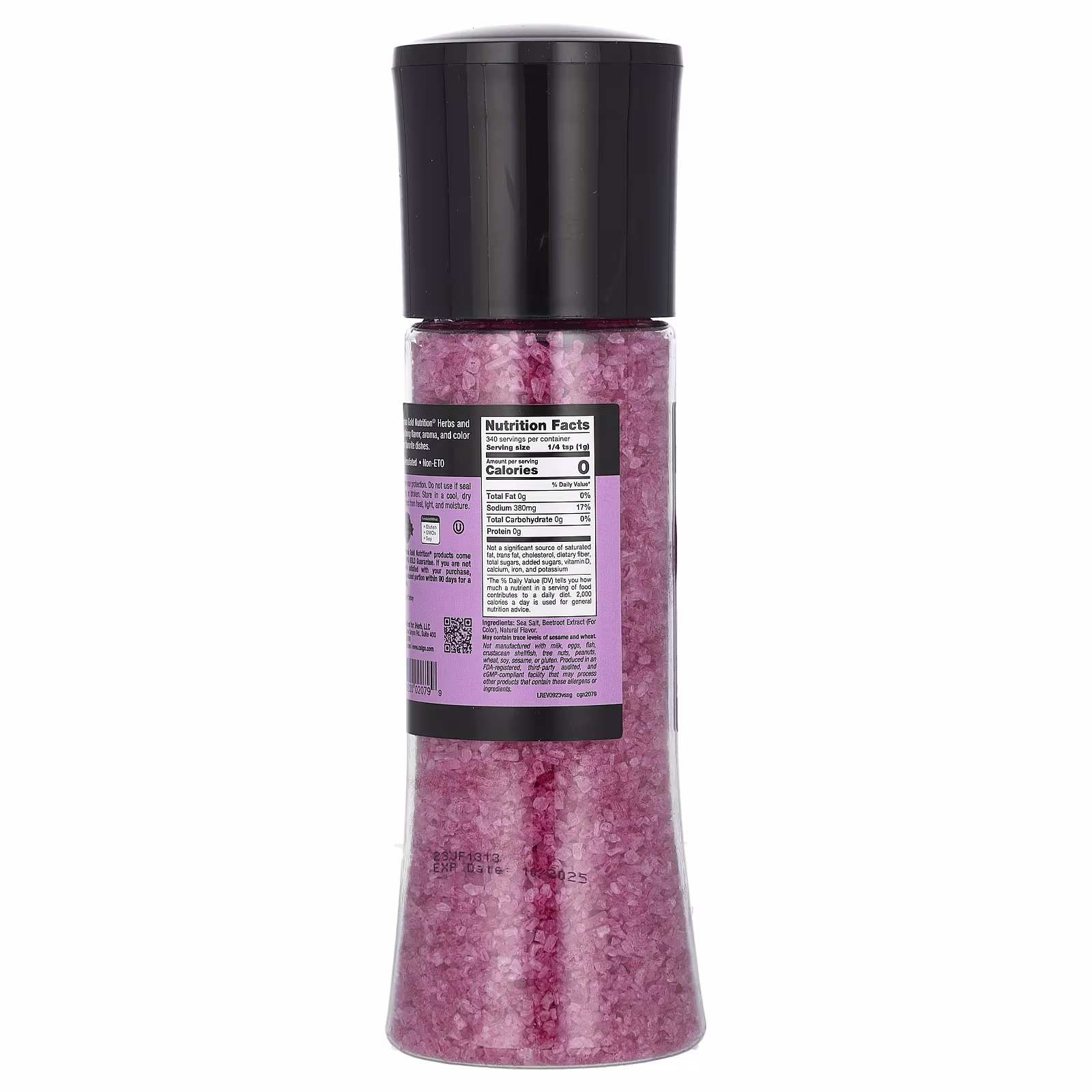 FOODS, Molinillo de sal marina violeta, 340 g (12 oz), California Gold Nutrition
