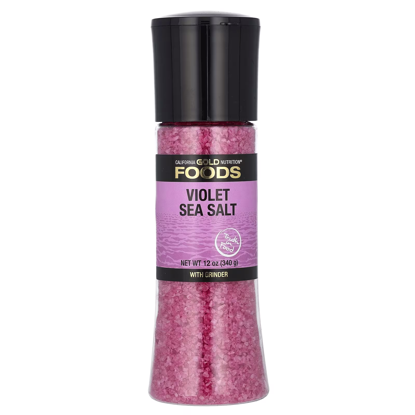 FOODS, Molinillo de sal marina violeta, 340 g (12 oz), California Gold Nutrition