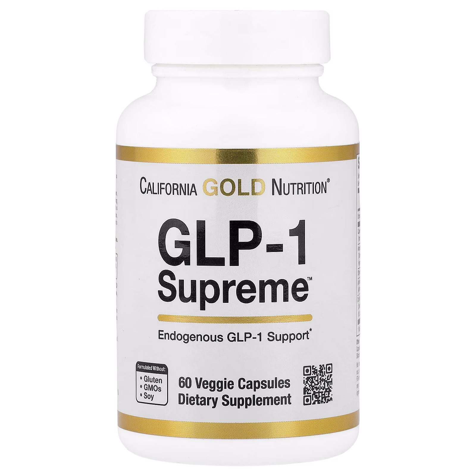 GLP-1 Supreme™, Suplemento para reforzar la salud metabólica con Akkermansia, berberina, quercetina y curcumina, 60 cápsulas vegetales, California Gold Nutrition