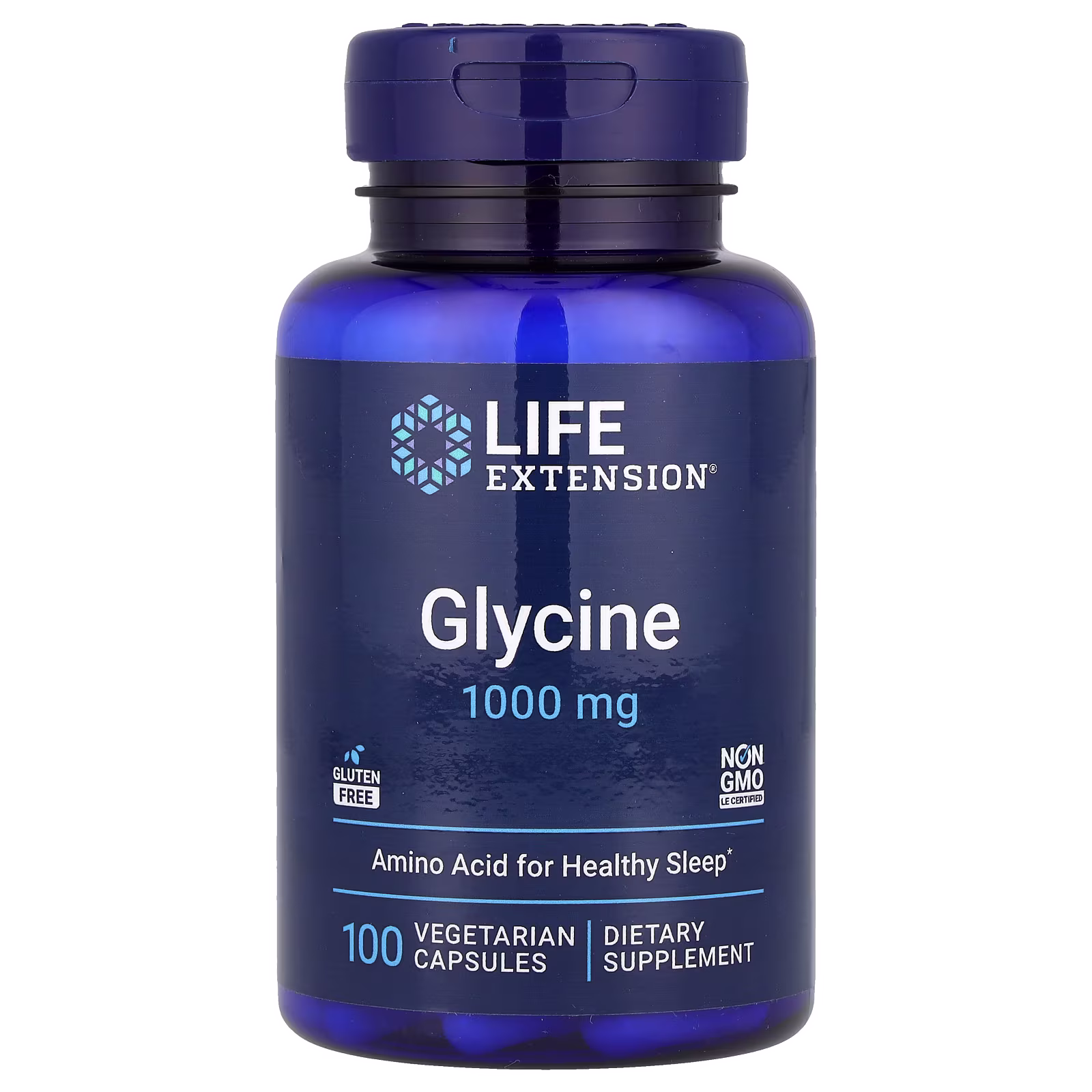 Glicina, 1.000 mg, 100 cápsulas vegetales, Life Extension