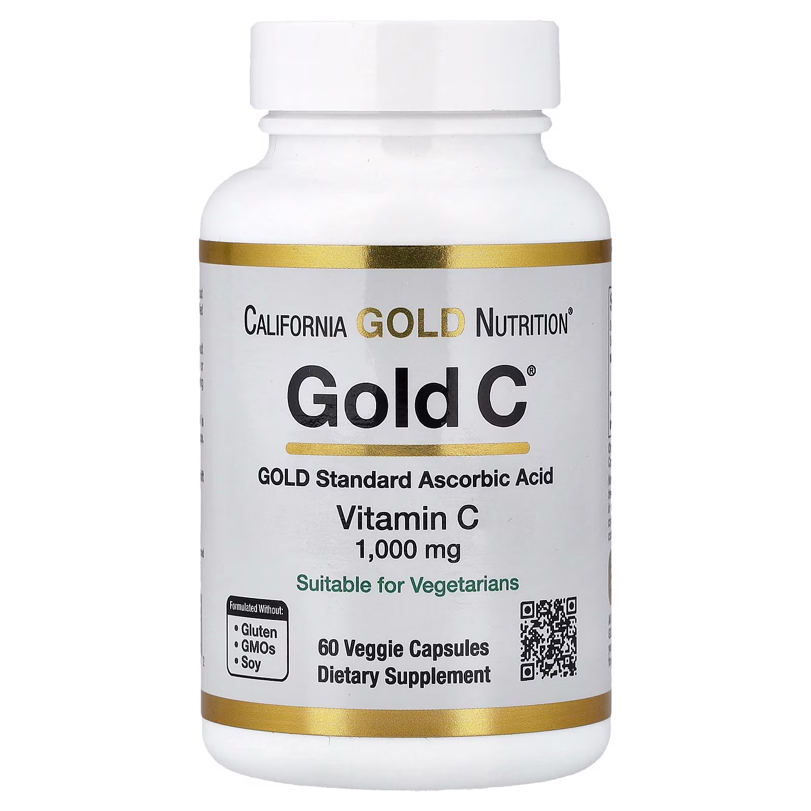 Vitamina C verificada por la Farmacopea de EE. UU. (USP), 1000 mg, 60 cápsulas vegetales, Gold C®, California Gold Nutrition