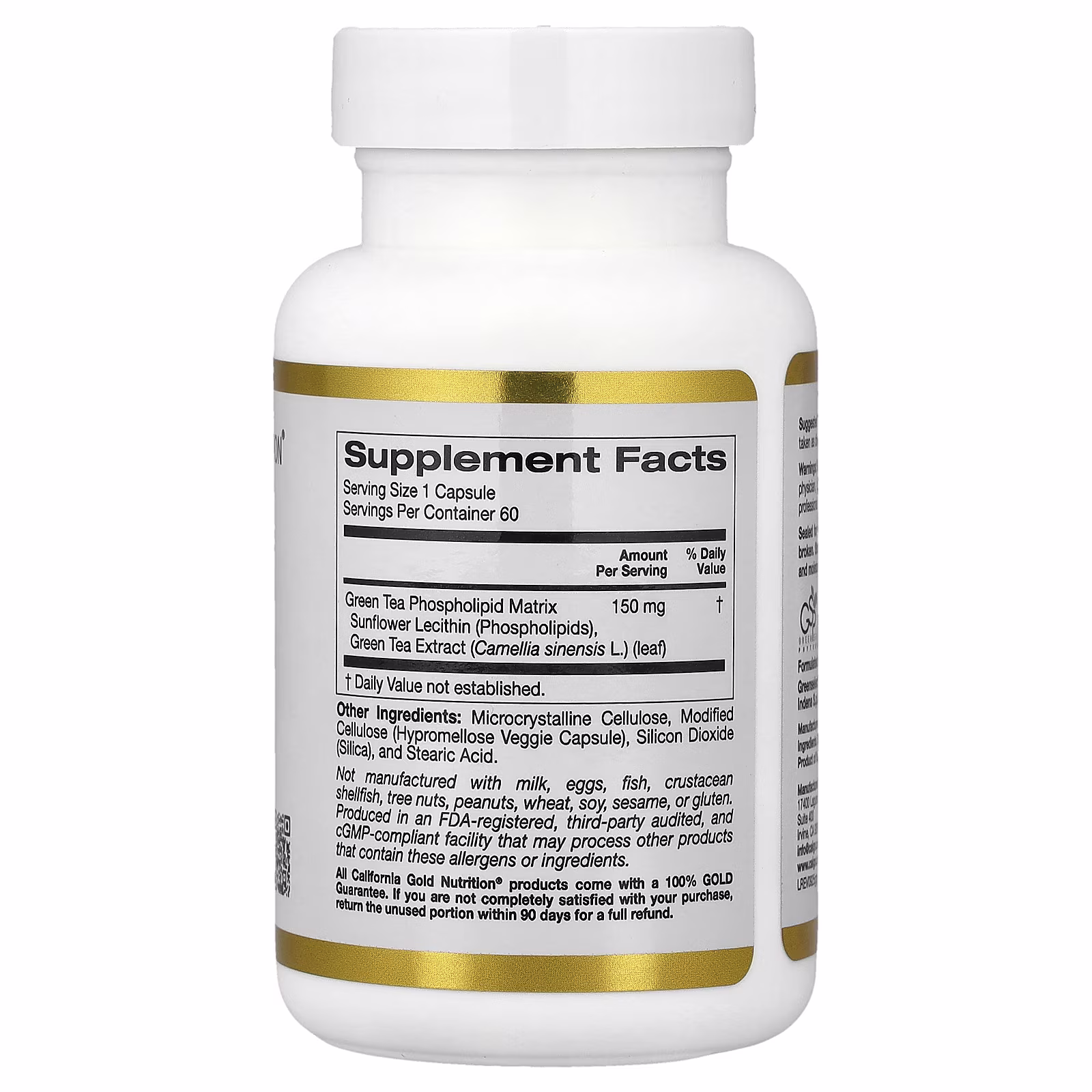Green Tea Phytosome, Fitosoma de té verde,150 mg, 60 cápsulas vegetales, California Gold Nutrition