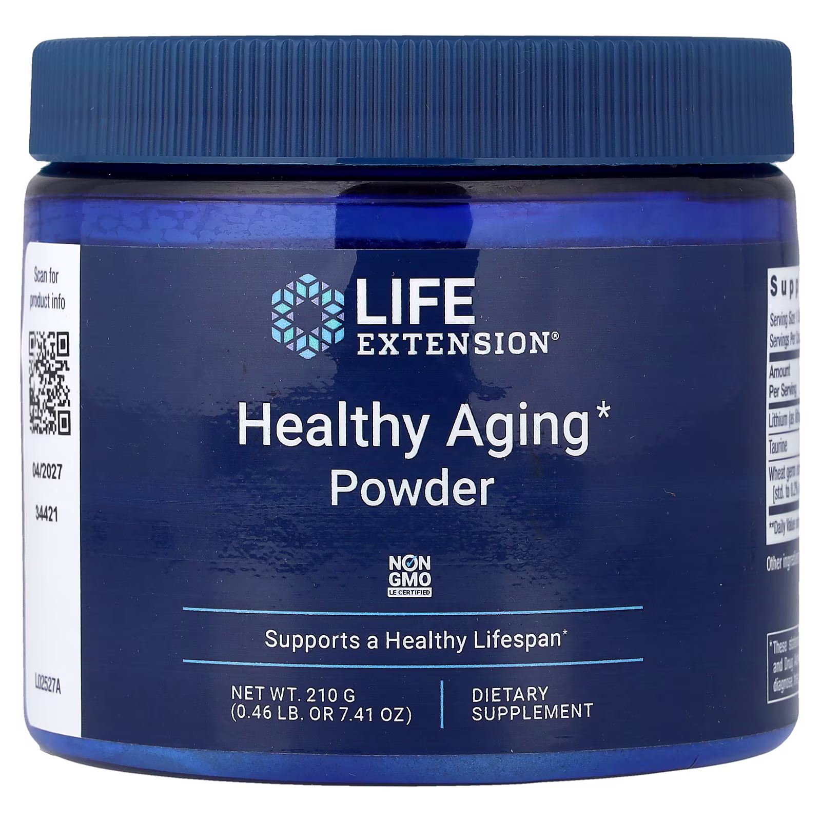 Healthy Aging Powder Litio + Taurina + Espermidina Germen Trigo — 210 g — Life Extension