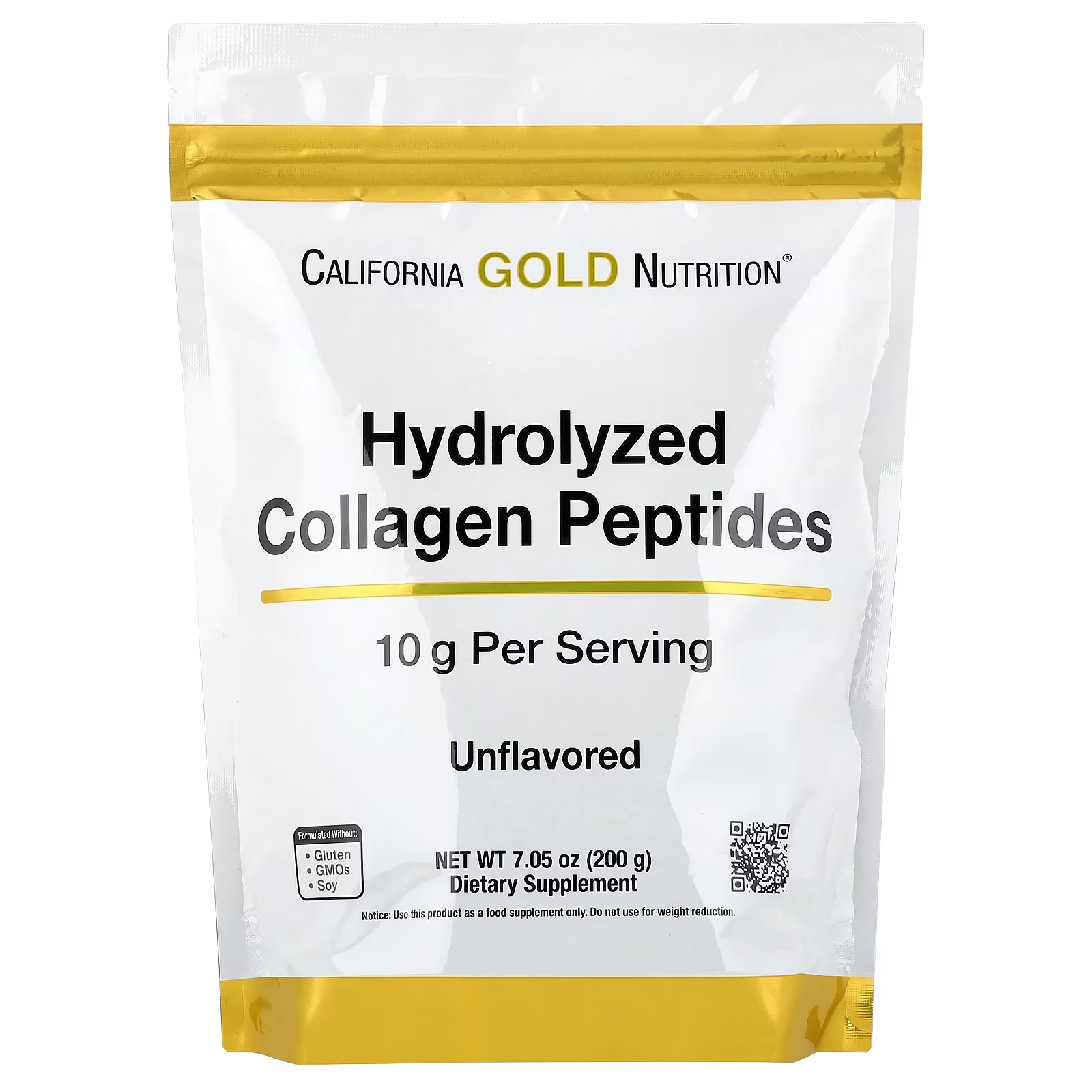 Hydrolyzed Collagen Peptides, Tipo I y III, Sin sabor, 200 g (7,05 oz), California Gold Nutrition
