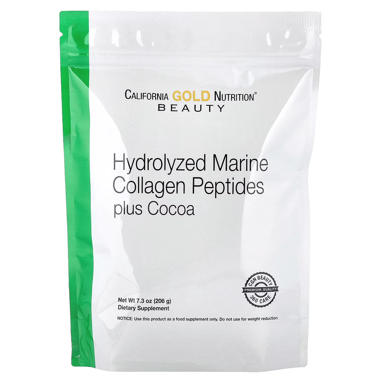 Péptidos de colágeno marino hidrolizado con cacao, 206 g (7,3 oz), California Gold Nutrition
