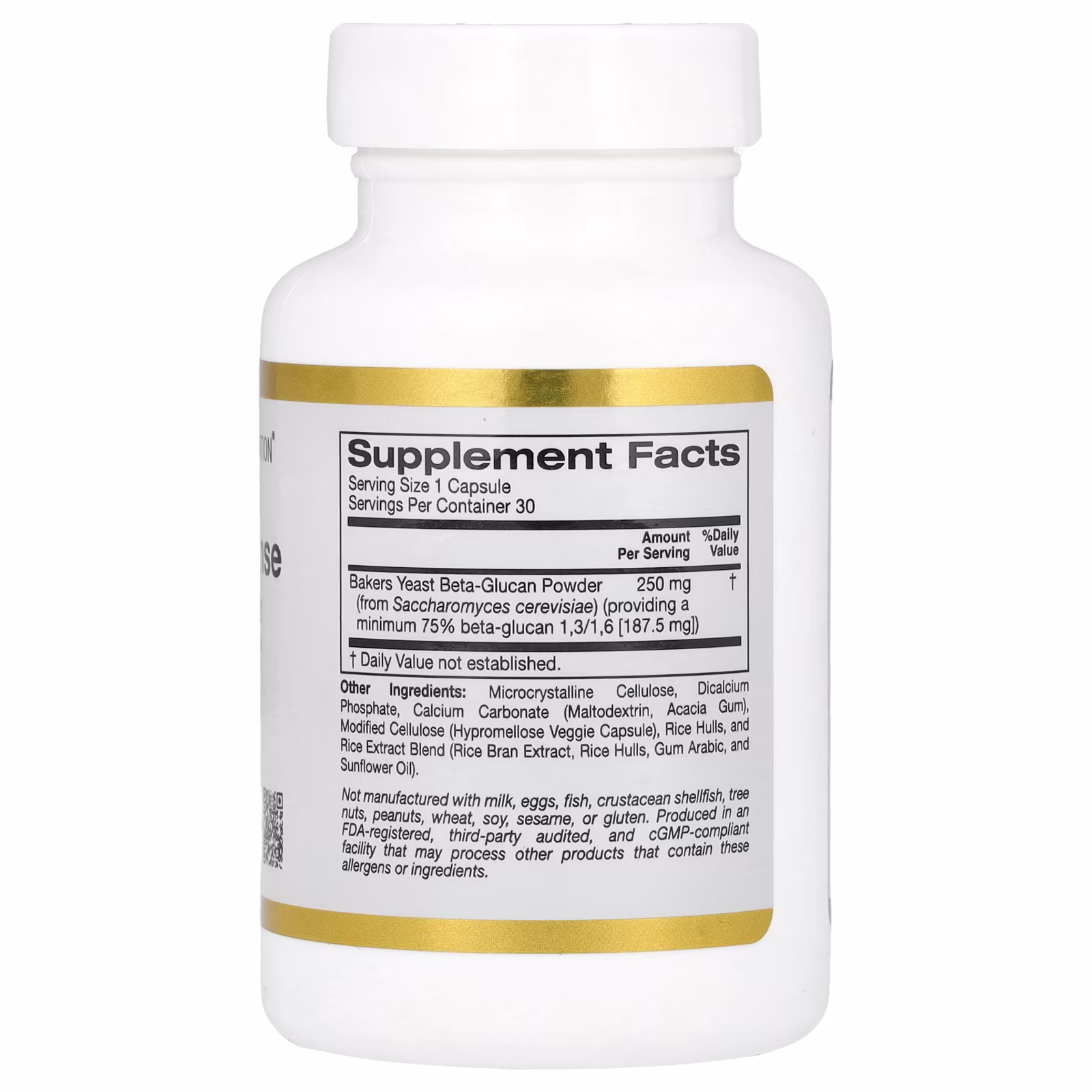 Protección para el sistema inmunitario con Wellmune®, Beta-glucano, 250 mg, 30 cápsulas vegetales, California Gold Nutrition