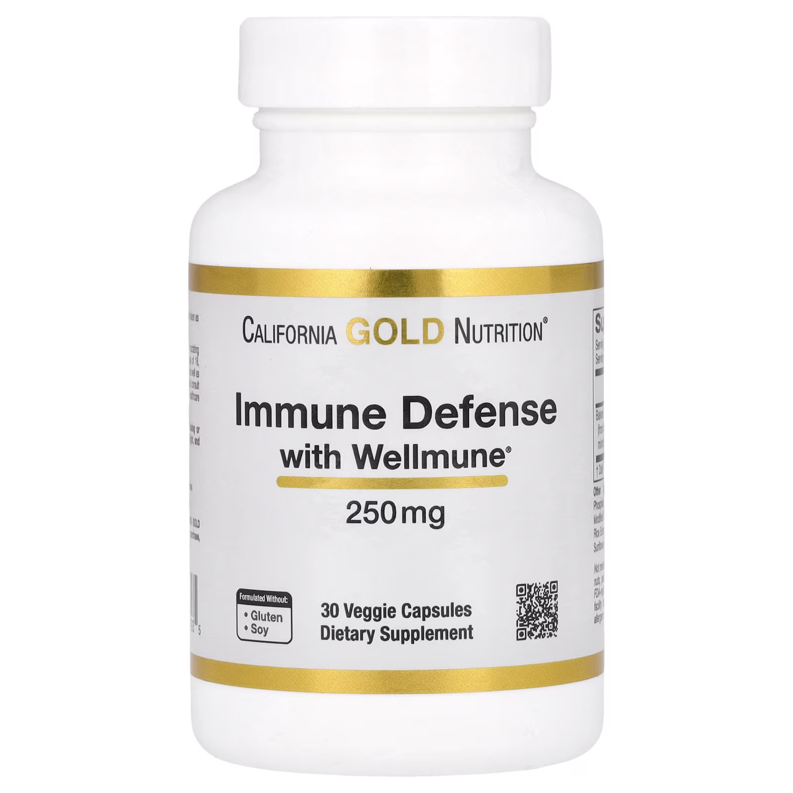 Protección para el sistema inmunitario con Wellmune®, Beta-glucano, 250 mg, 30 cápsulas vegetales, California Gold Nutrition