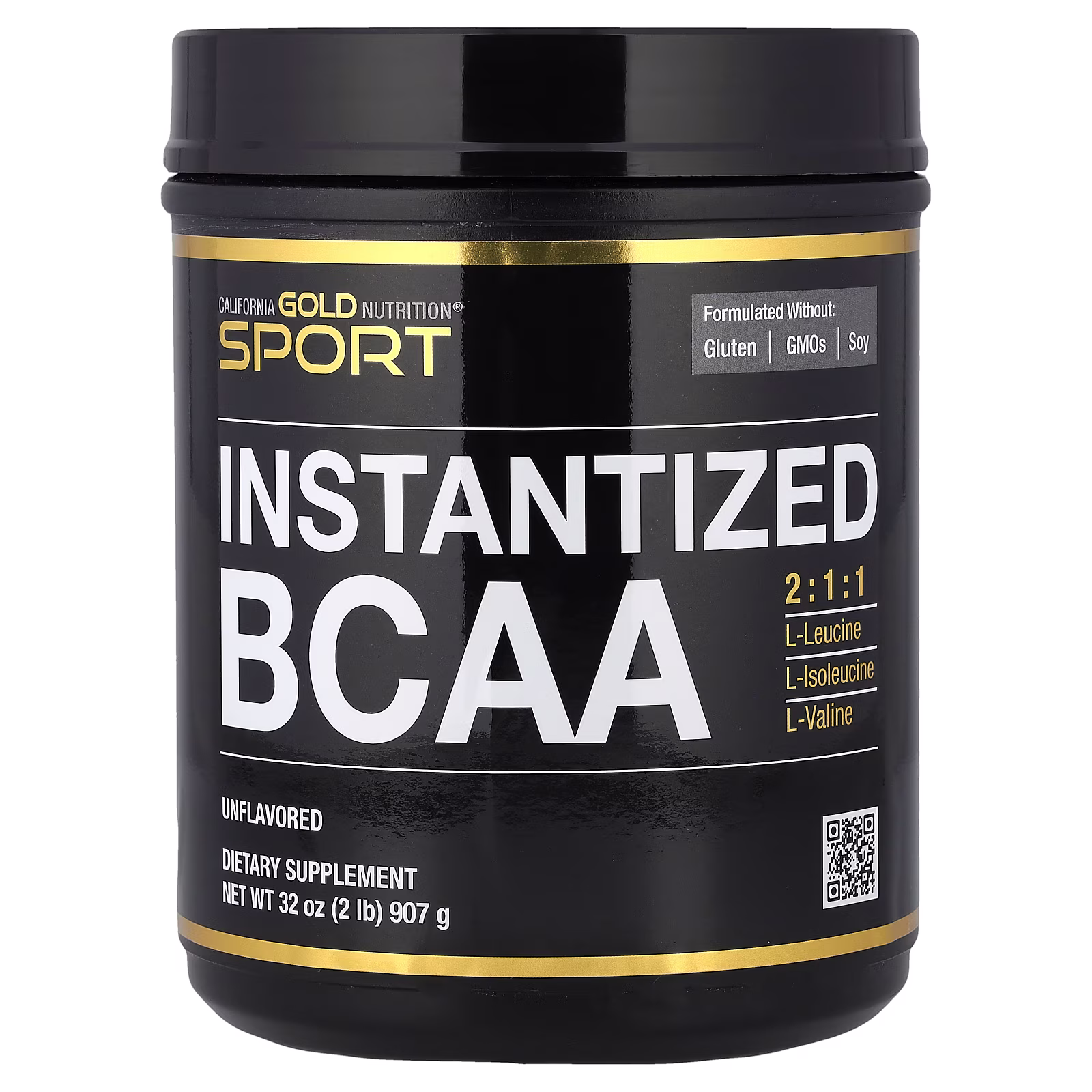 BCAA instantáneos en polvo con L-leucina, L-isoleucina y L-valina, Sin sabor, 907 g (2 lb), California Gold Nutrition