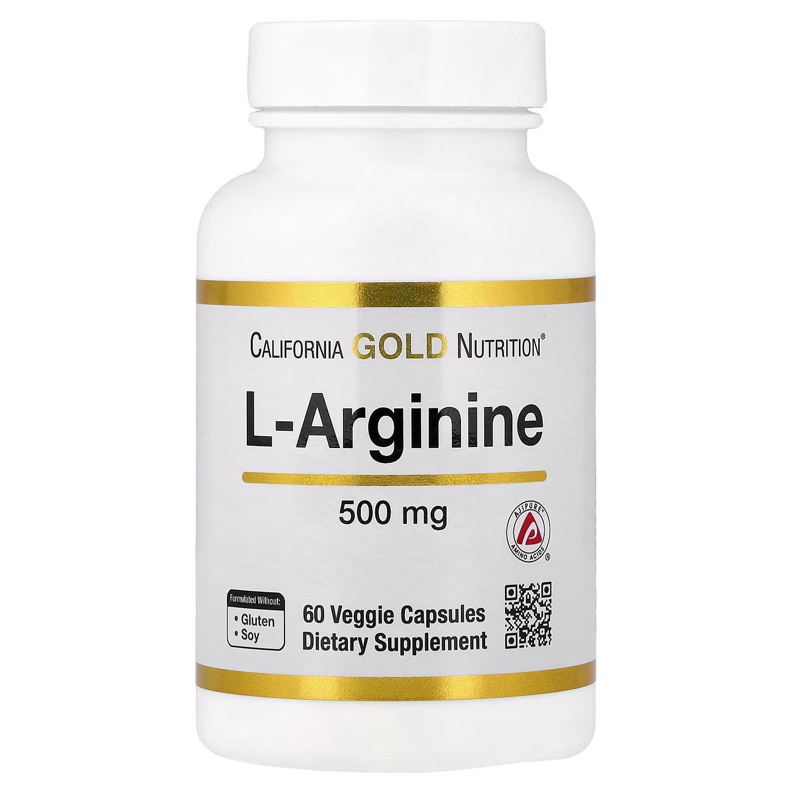 L-arginina, 500 mg, 60 cápsulas vegetales, California Gold Nutrition