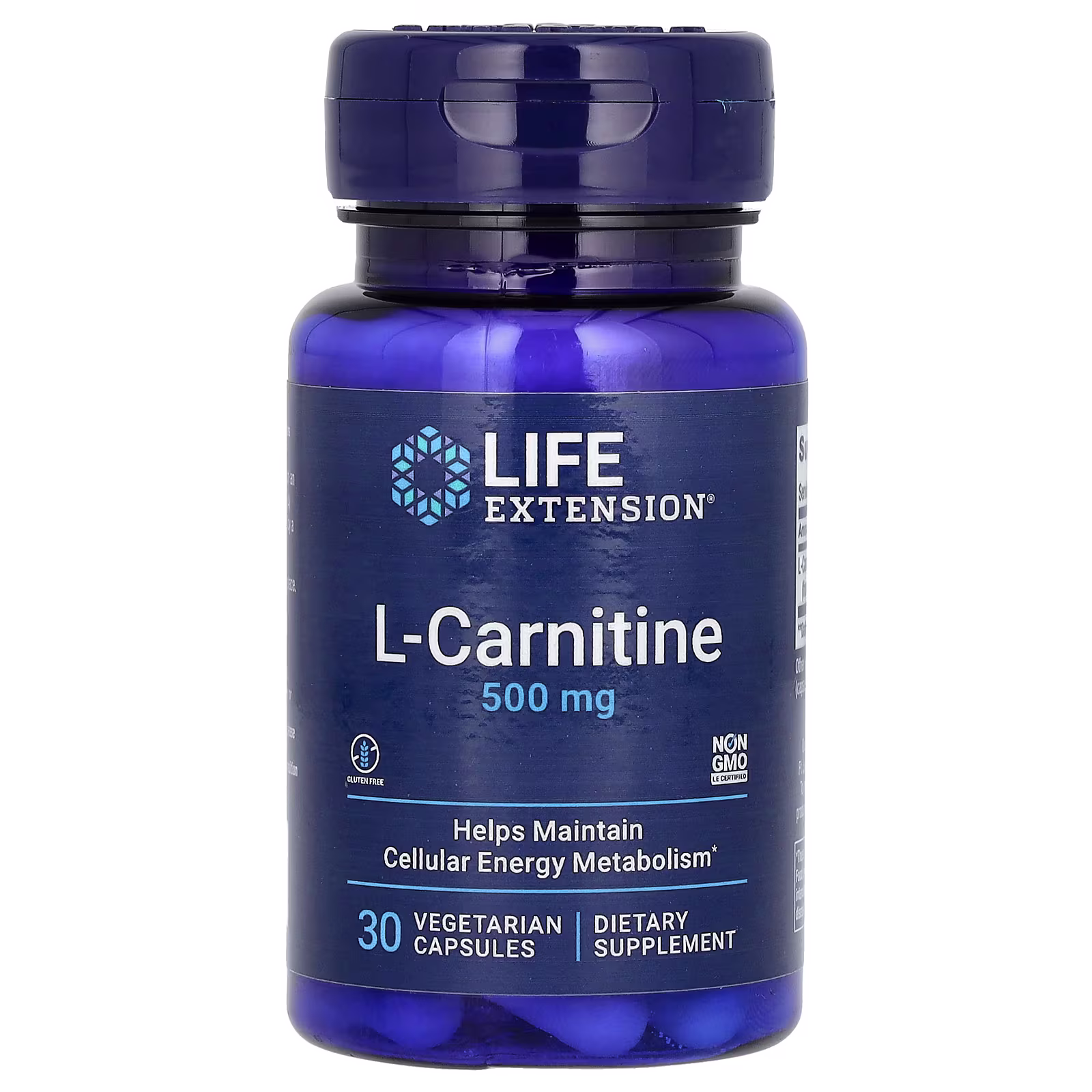 L-Carnitina Tartrato, 500 mg, 30 cápsulas vegetales, Life Extension