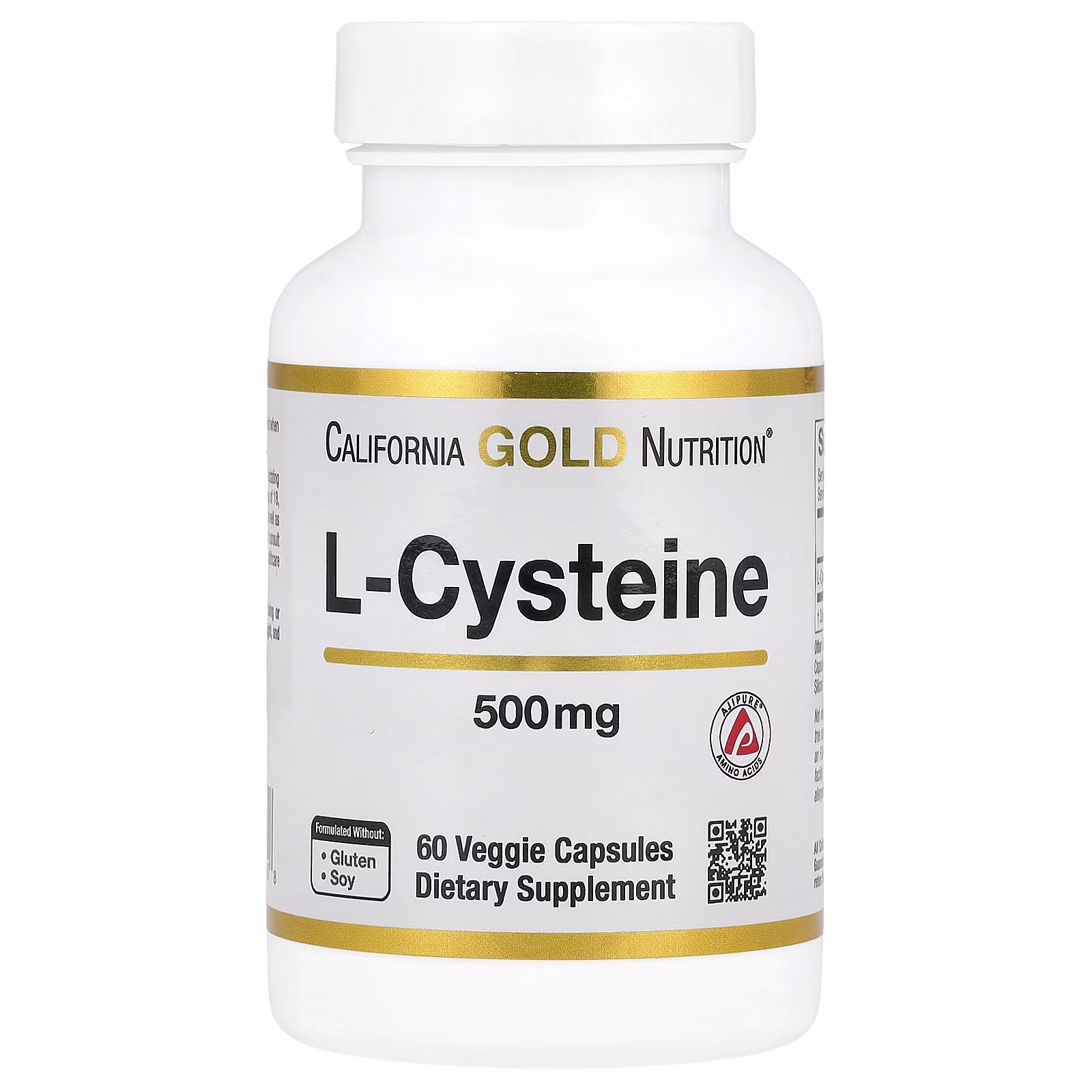 L-cisteína, AjiPure®, 500 mg, 60 cápsulas vegetales, California Gold Nutrition