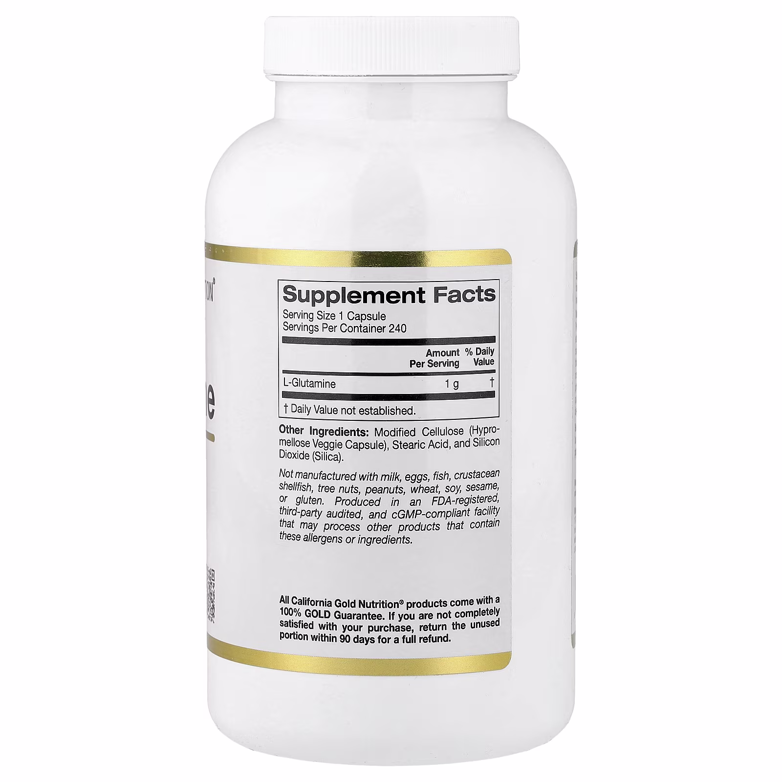 L-glutamina, 1000 mg, 240 cápsulas vegetales, California Gold Nutrition