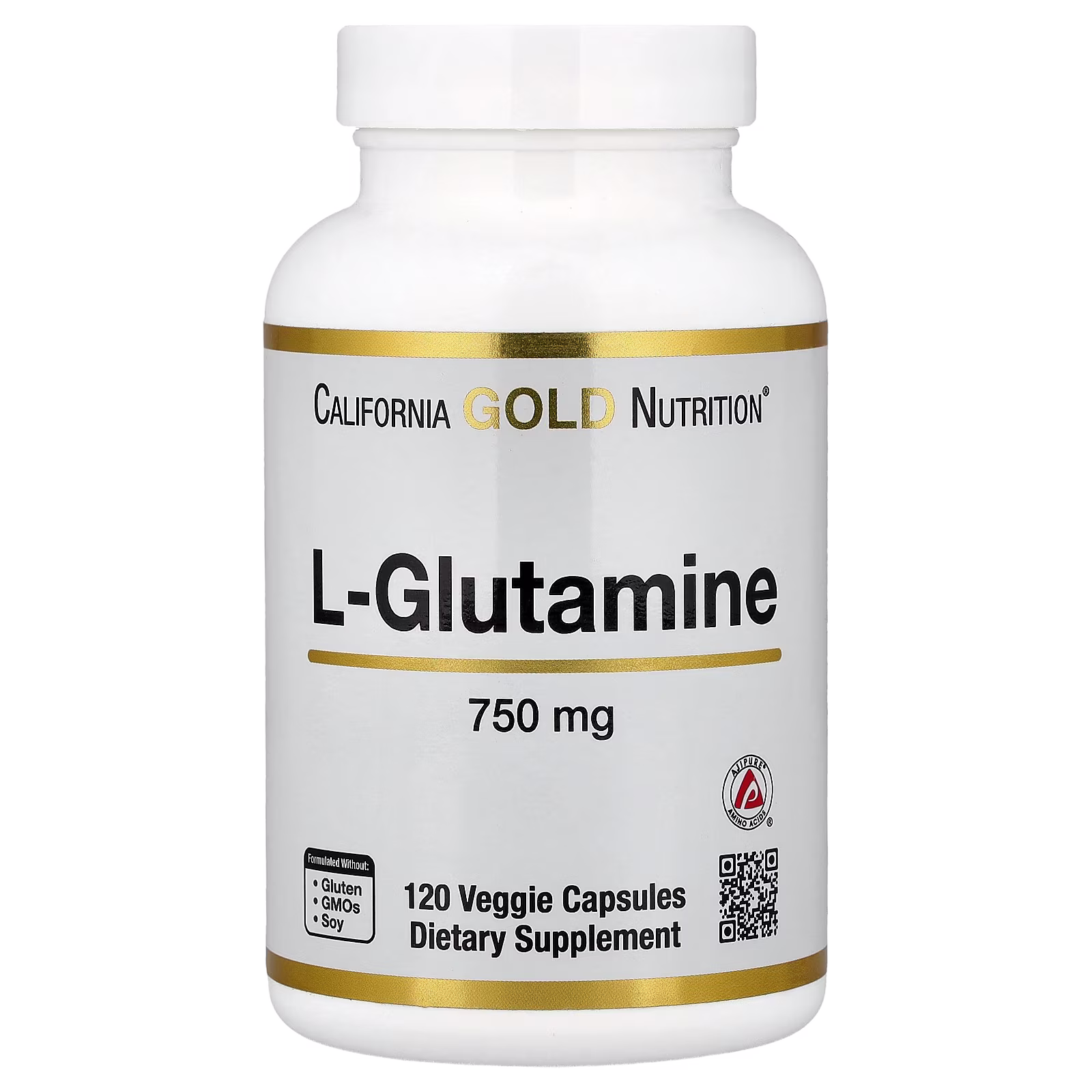 L-glutamina, 750 mg, 120 cápsulas vegetales, California Gold Nutrition