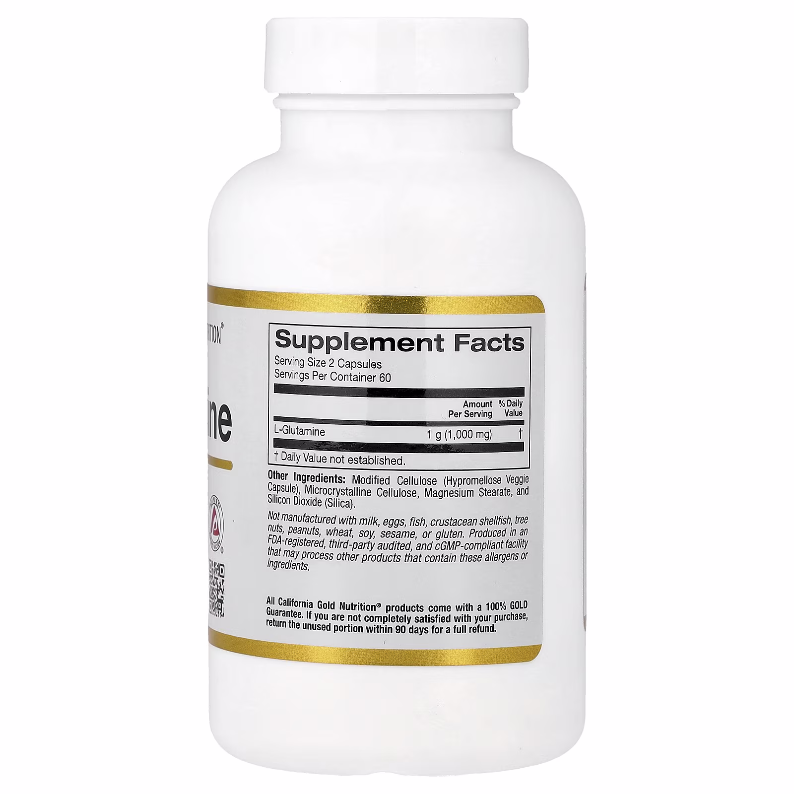 L-glutamina, AjiPure®, 120 cápsulas vegetales (500 mg por cápsula), California Gold Nutrition