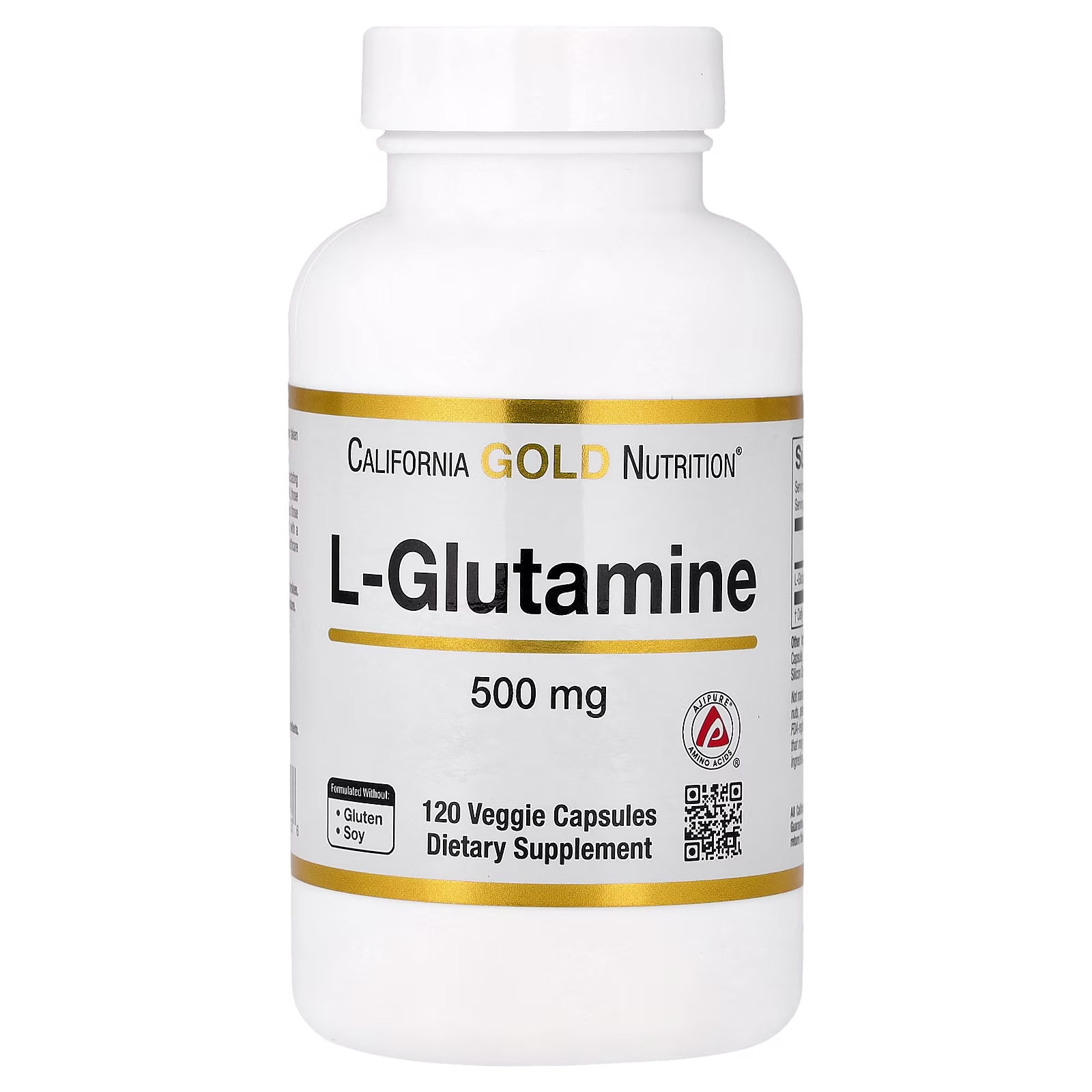 L-glutamina, AjiPure®, 120 cápsulas vegetales (500 mg por cápsula), California Gold Nutrition