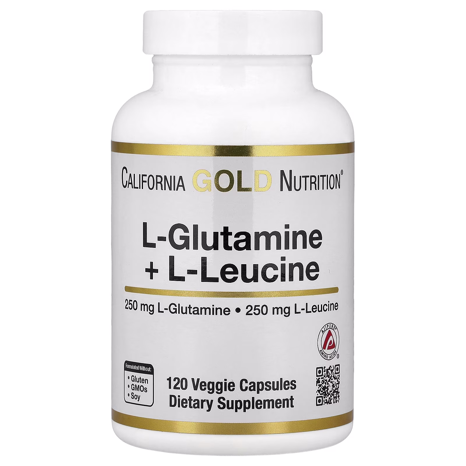 L-glutamina y L-leucina, 120 cápsulas vegetales, California Gold Nutrition