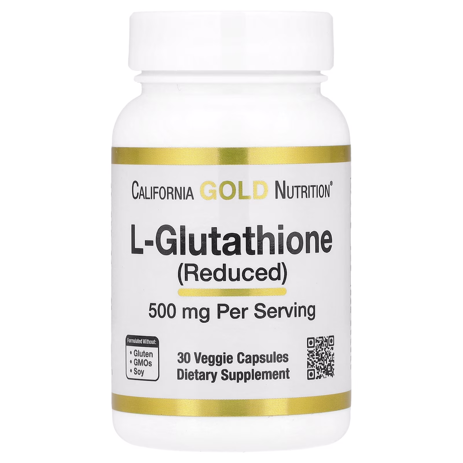 L-Glutathione (Reduced), 500 mg, 30 cápsulas vegetales, California Gold Nutrition