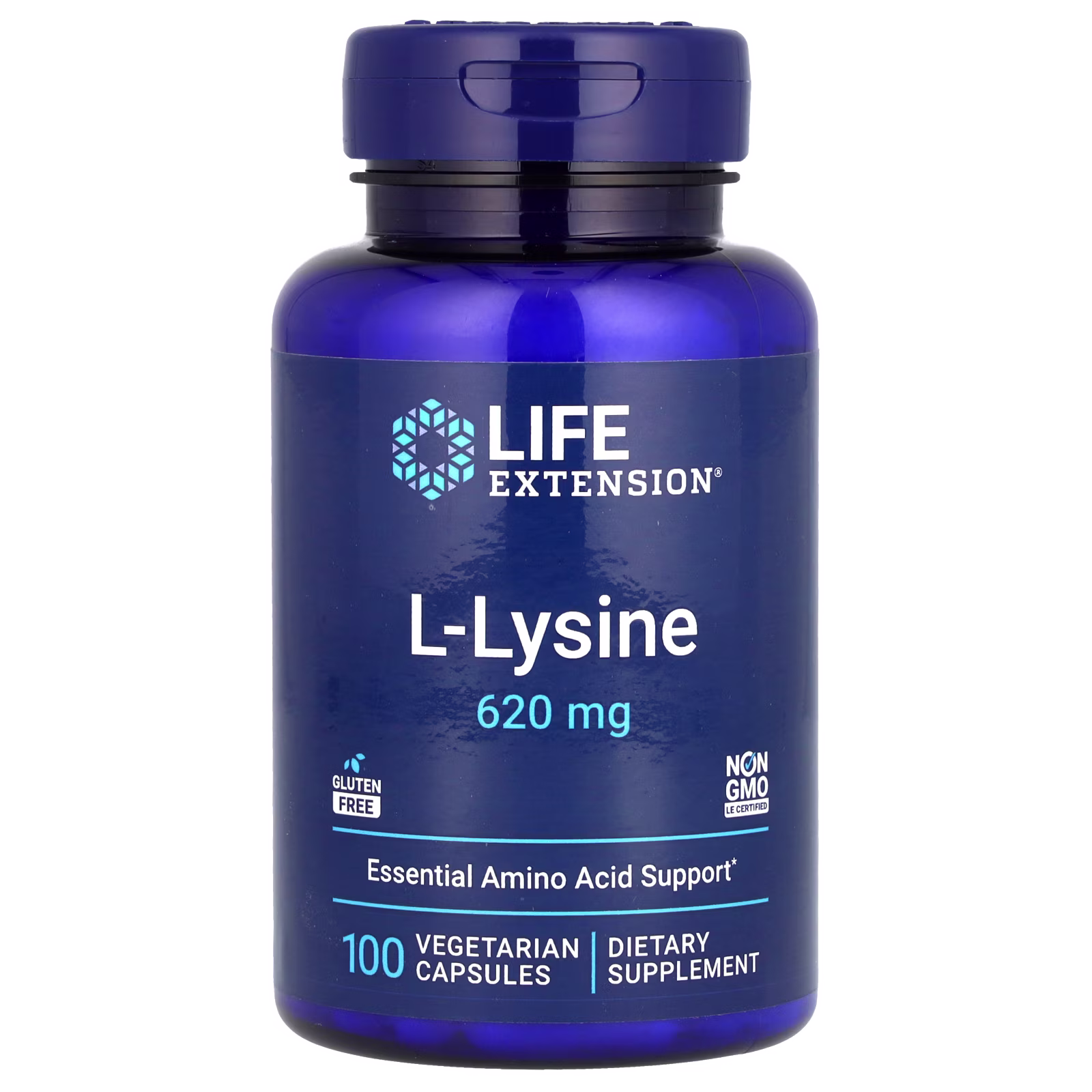 L-Lisina, 620 mg, 100 cápsulas vegetales, Life Extension