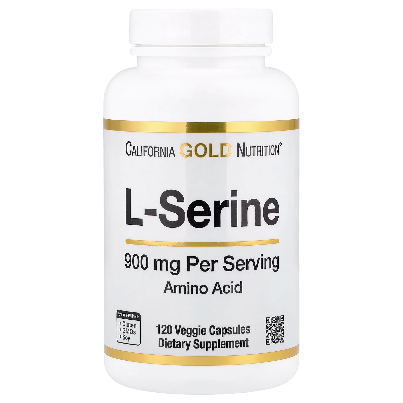 L-serina, 900 mg, 120 cápsulas vegetales, California Gold Nutrition