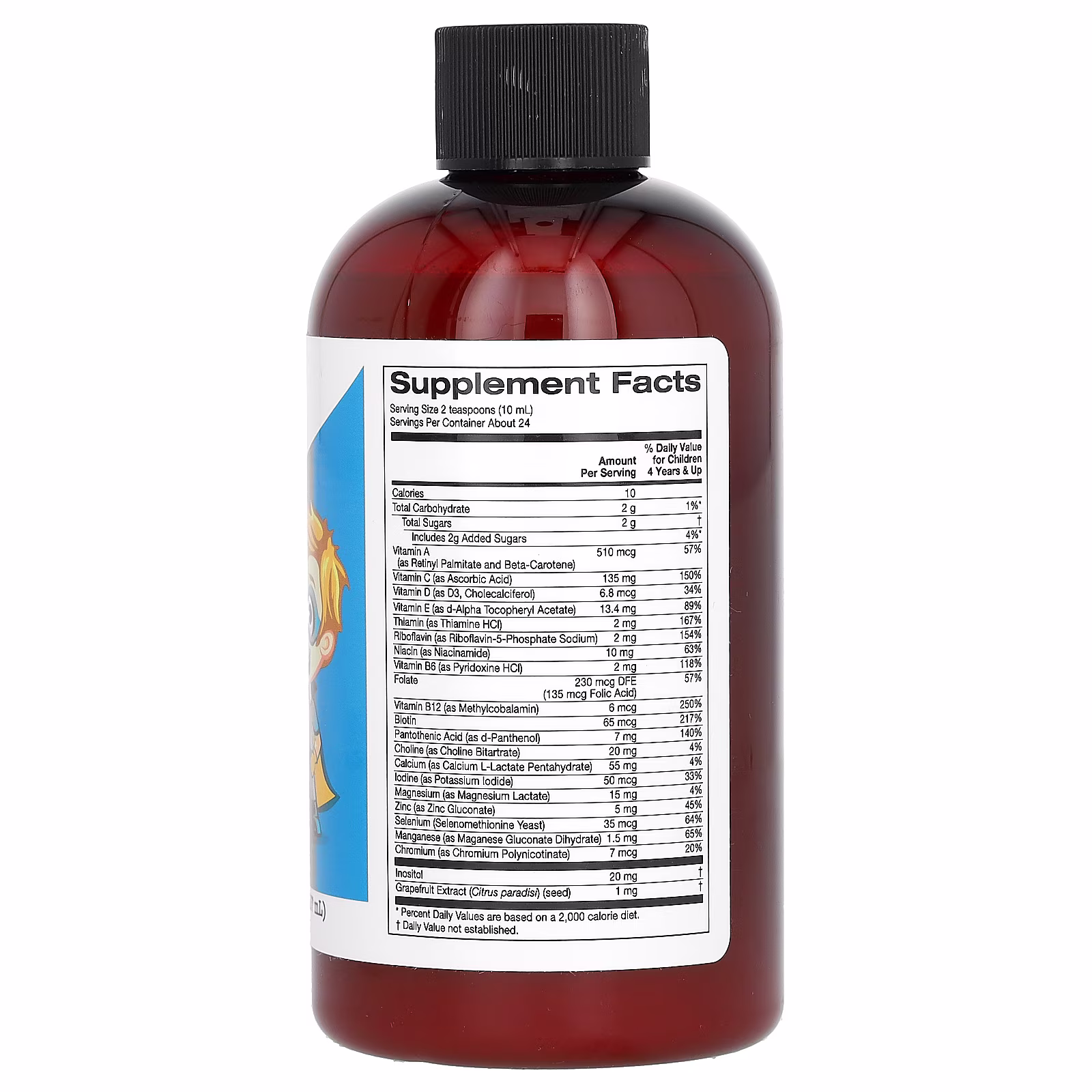 Multivitamínico y mineral líquido para niños, calcio, B12, C, D3, sin alcohol, naranja y mango, 237 ml, California Gold Nutrition