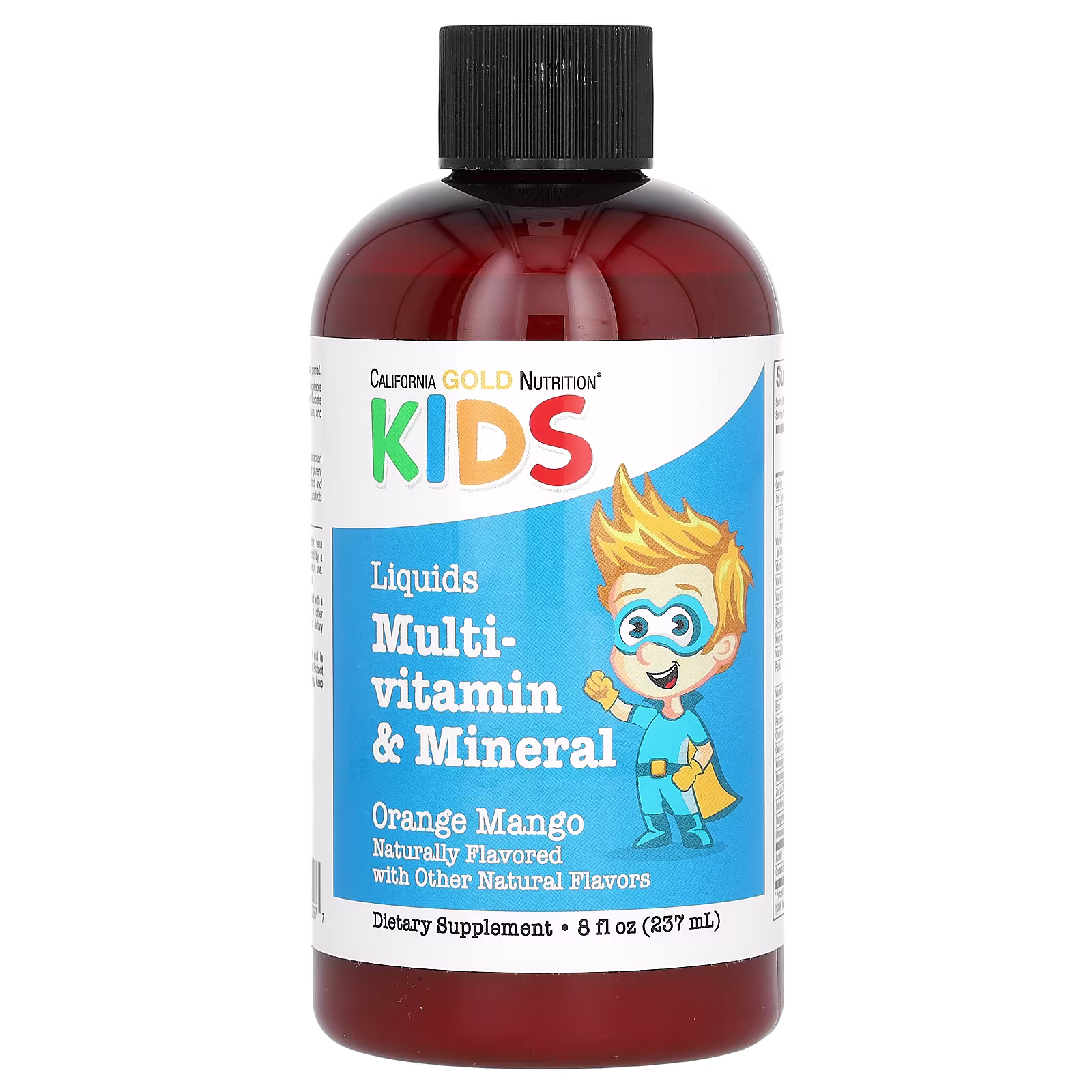 Multivitamínico y mineral líquido para niños, calcio, B12, C, D3, sin alcohol, naranja y mango, 237 ml, California Gold Nutrition