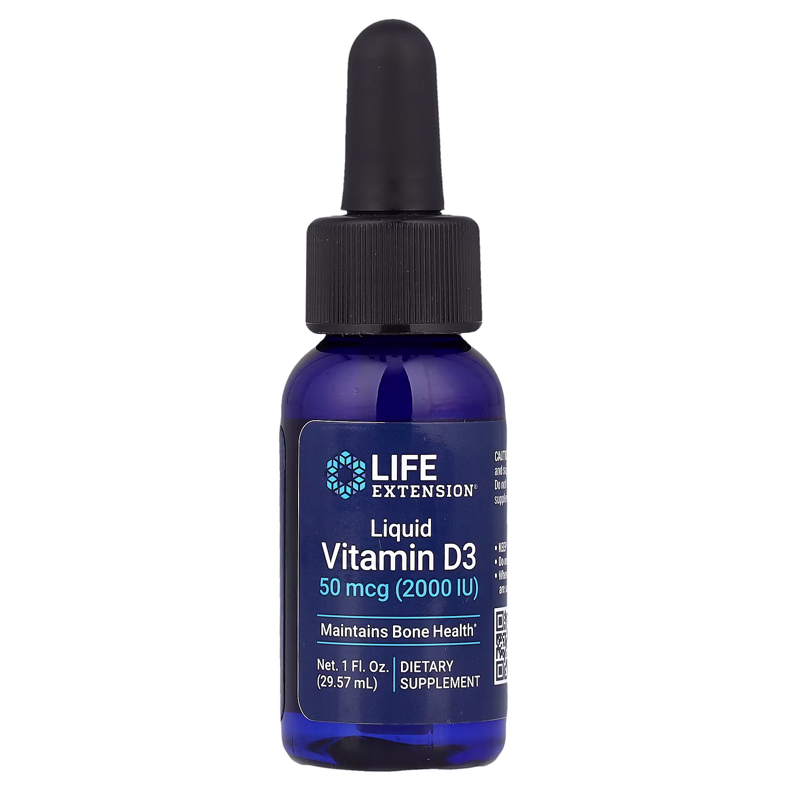 Vitamina D3 Líquida, 50 mcg (2000 UI), 29.57 ml, Life Extension