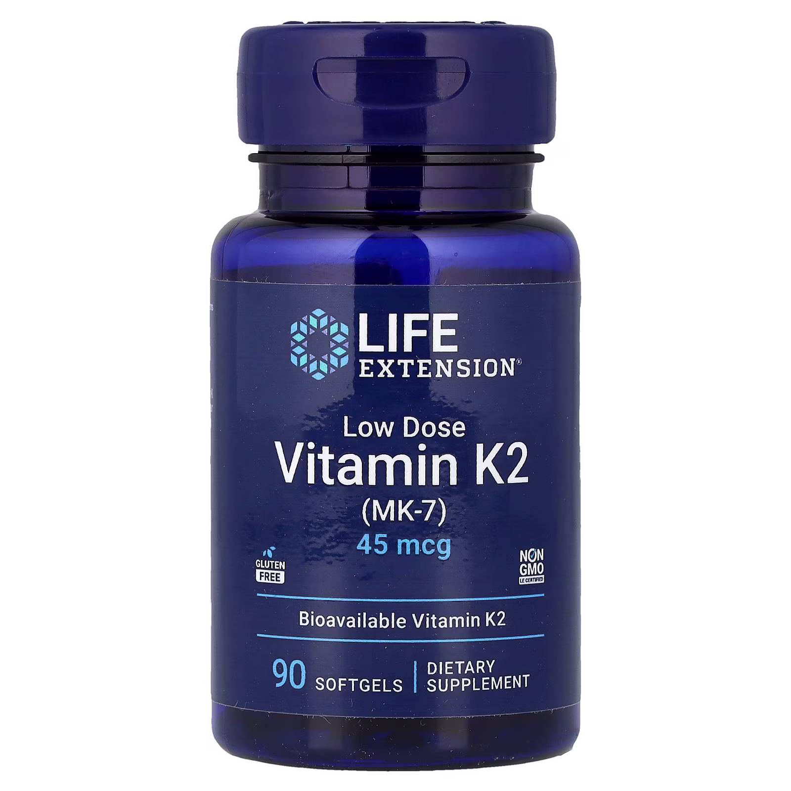 Vitamina K2 MK-7 Dosis Baja, 45 mcg, 90 cápsulas blandas, Life Extension