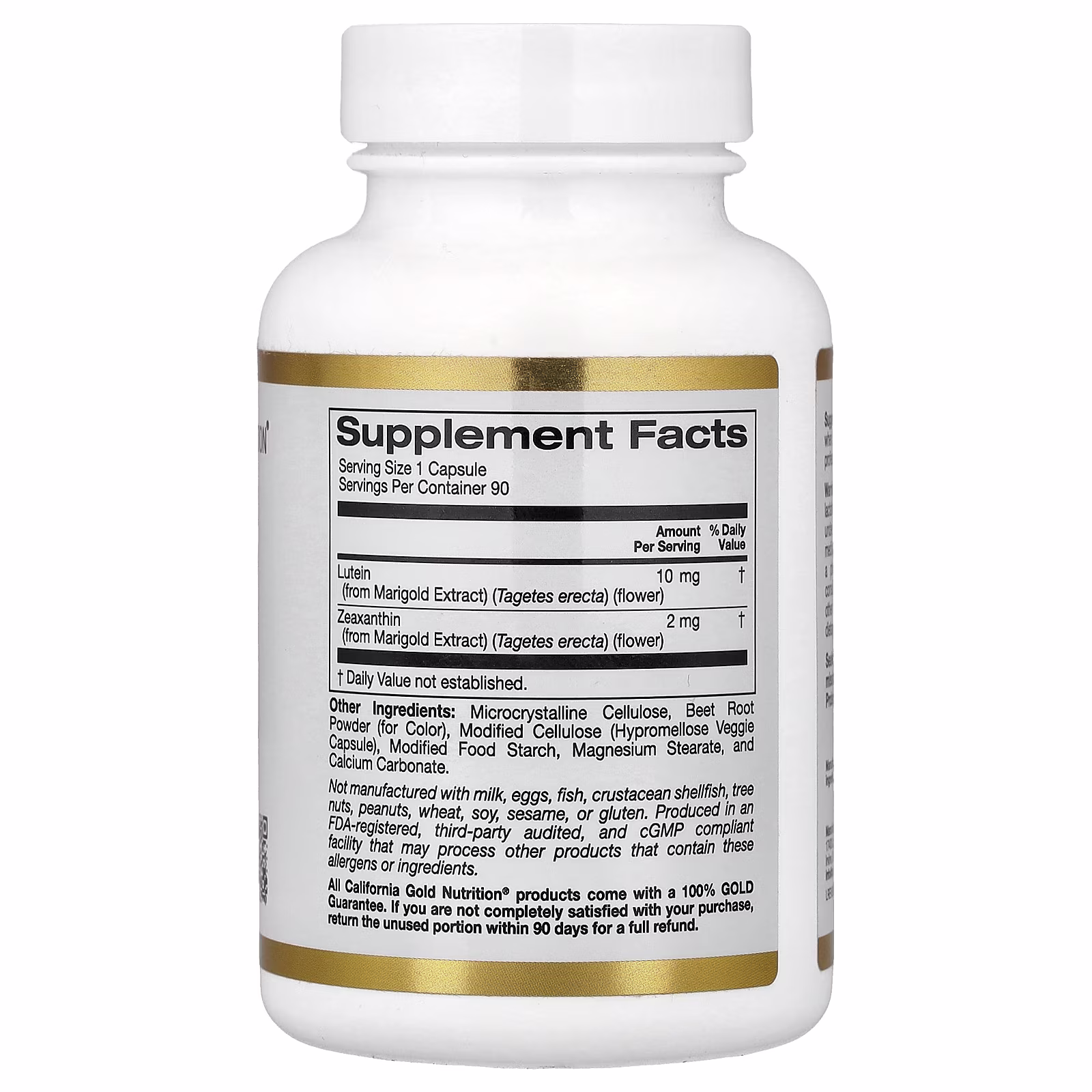 Luteína, 90 cápsulas vegetales, California Gold Nutrition