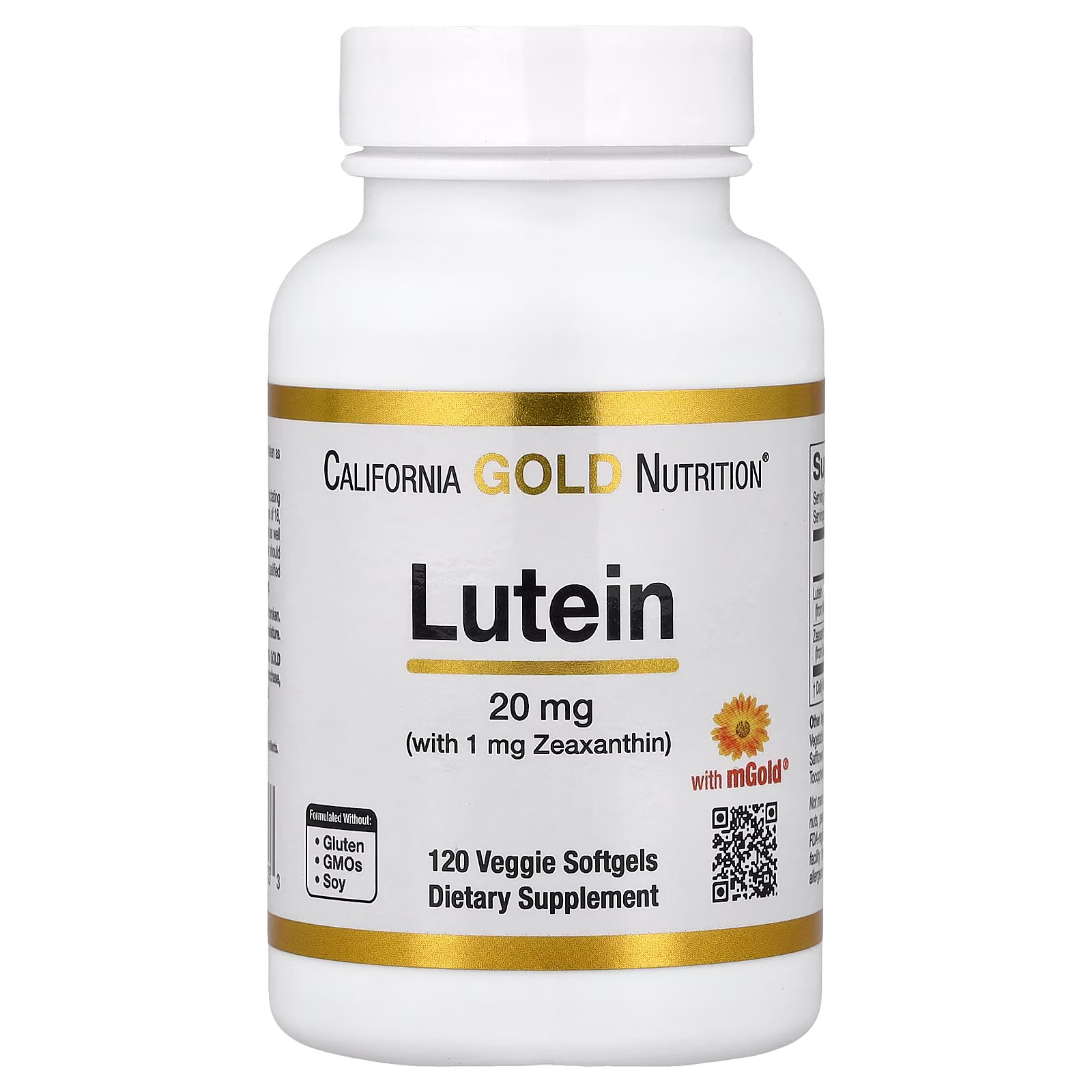 Lutein with Zeaxanthin from Marigold Extract, 120 cápsulas blandas vegetales, California Gold Nutrition