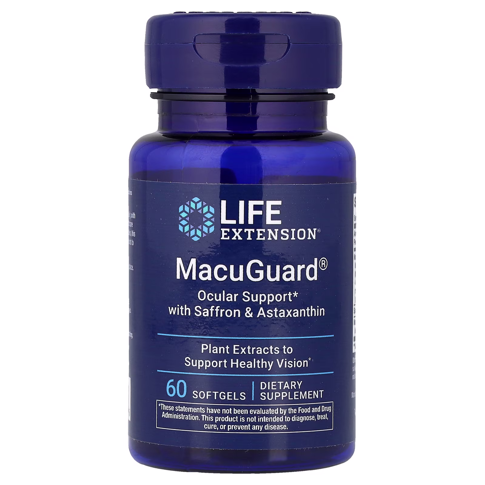 MacuGuard® Refuerzo Ocular con Azafrán, Luteína y Astaxantina, 60 cápsulas blandas, Life Extension