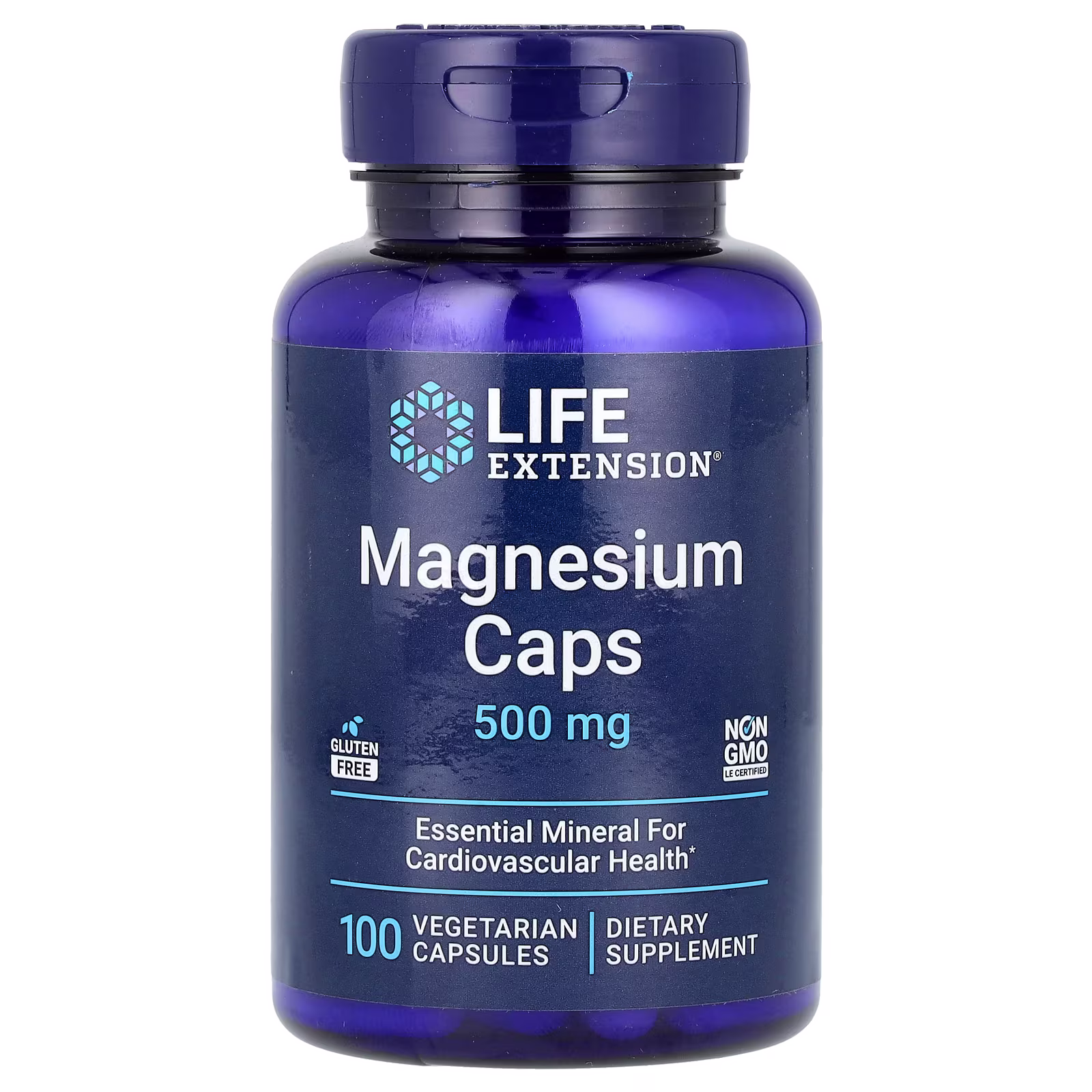 Magnesio (Mezcla de Óxido, Citrato y Succinato), 500 mg, 100 cápsulas vegetales, Life Extension
