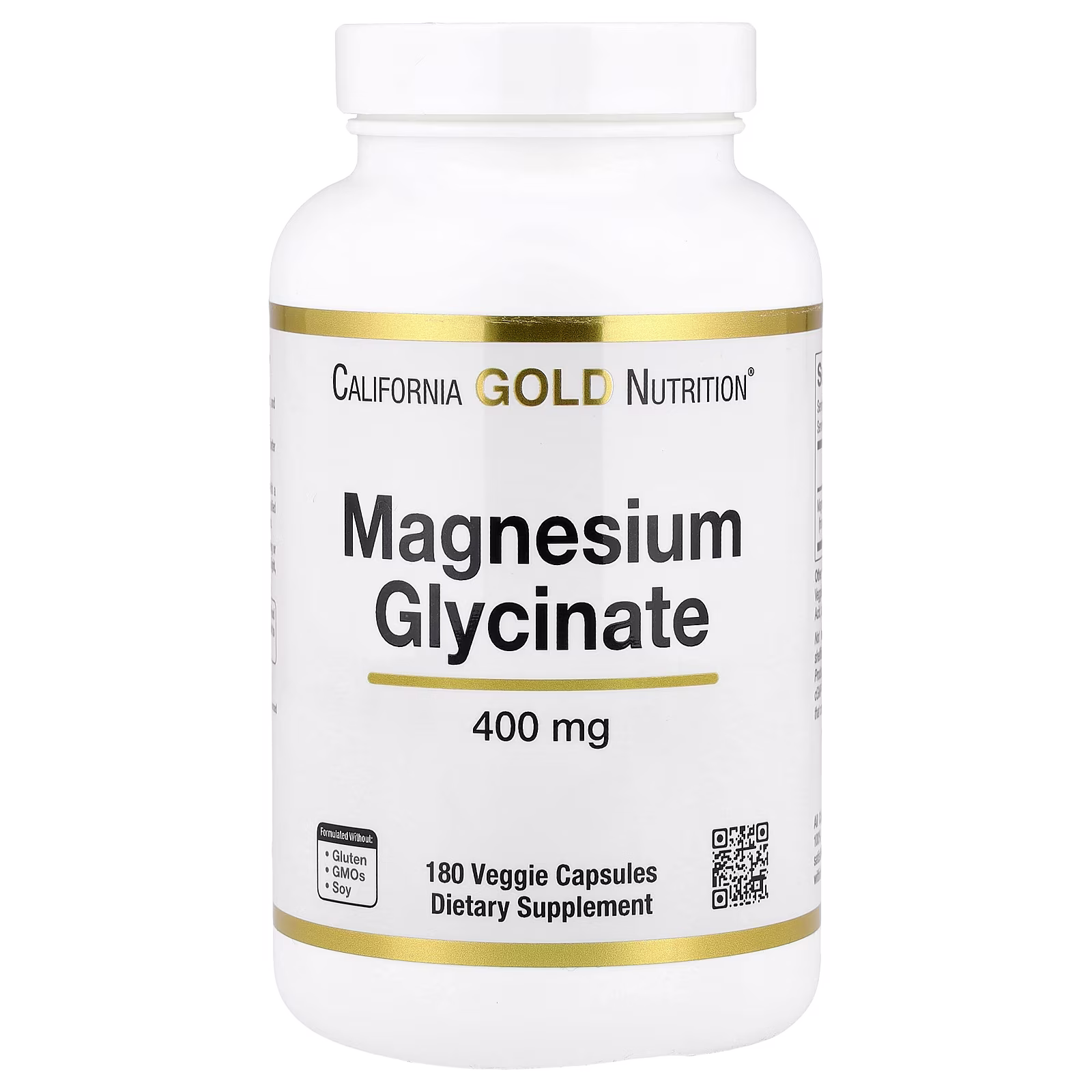 Glicinato de magnesio, 180 cápsulas vegetales (133 mg por cápsula), California Gold Nutrition