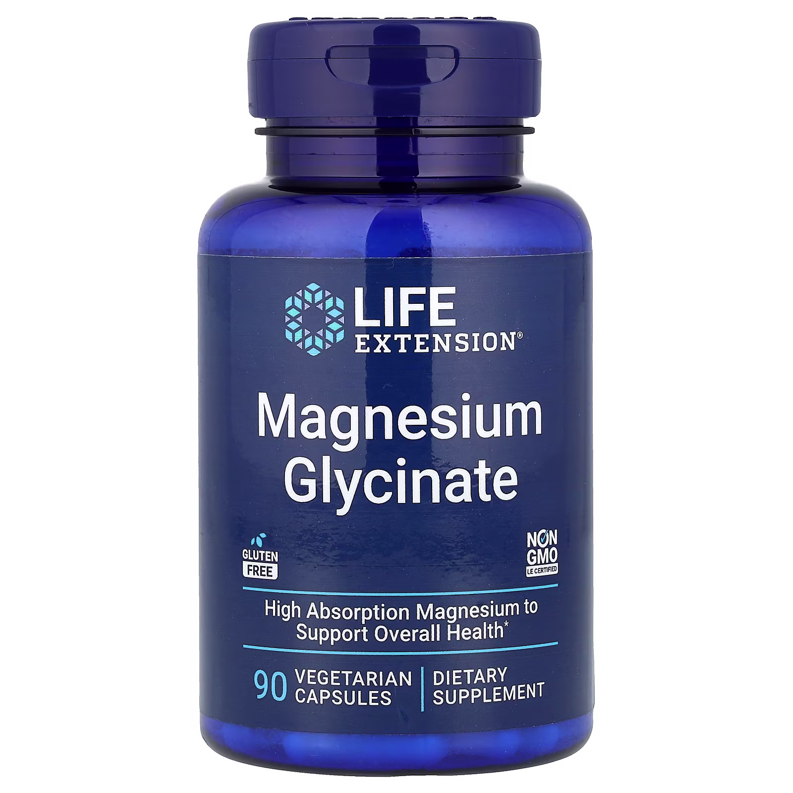 Magnesio Bisglicinato (Forma Quelada), 105 mg, 90 cápsulas vegetales, Life Extension